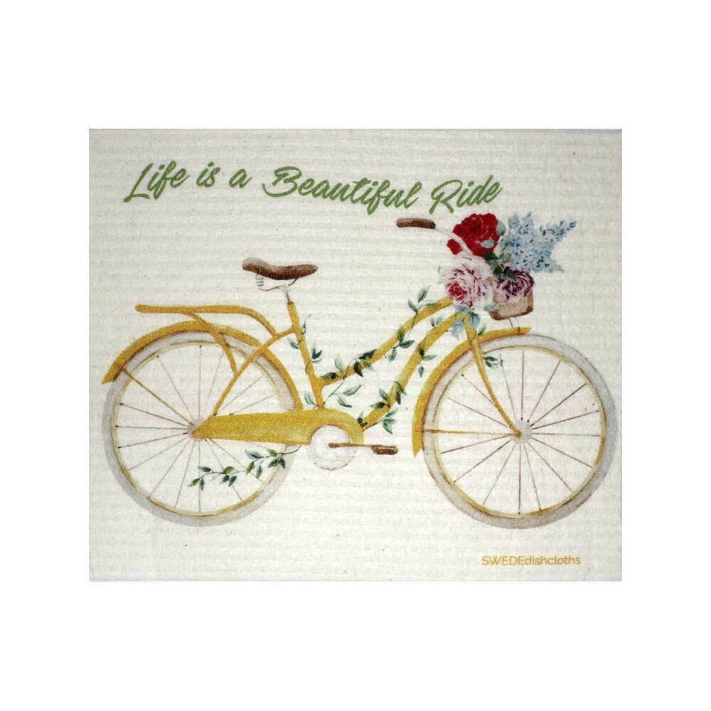 Swedish Dishcloths Bike Sayings Set of 3 (1 of each design) Eco Friendly Cloth