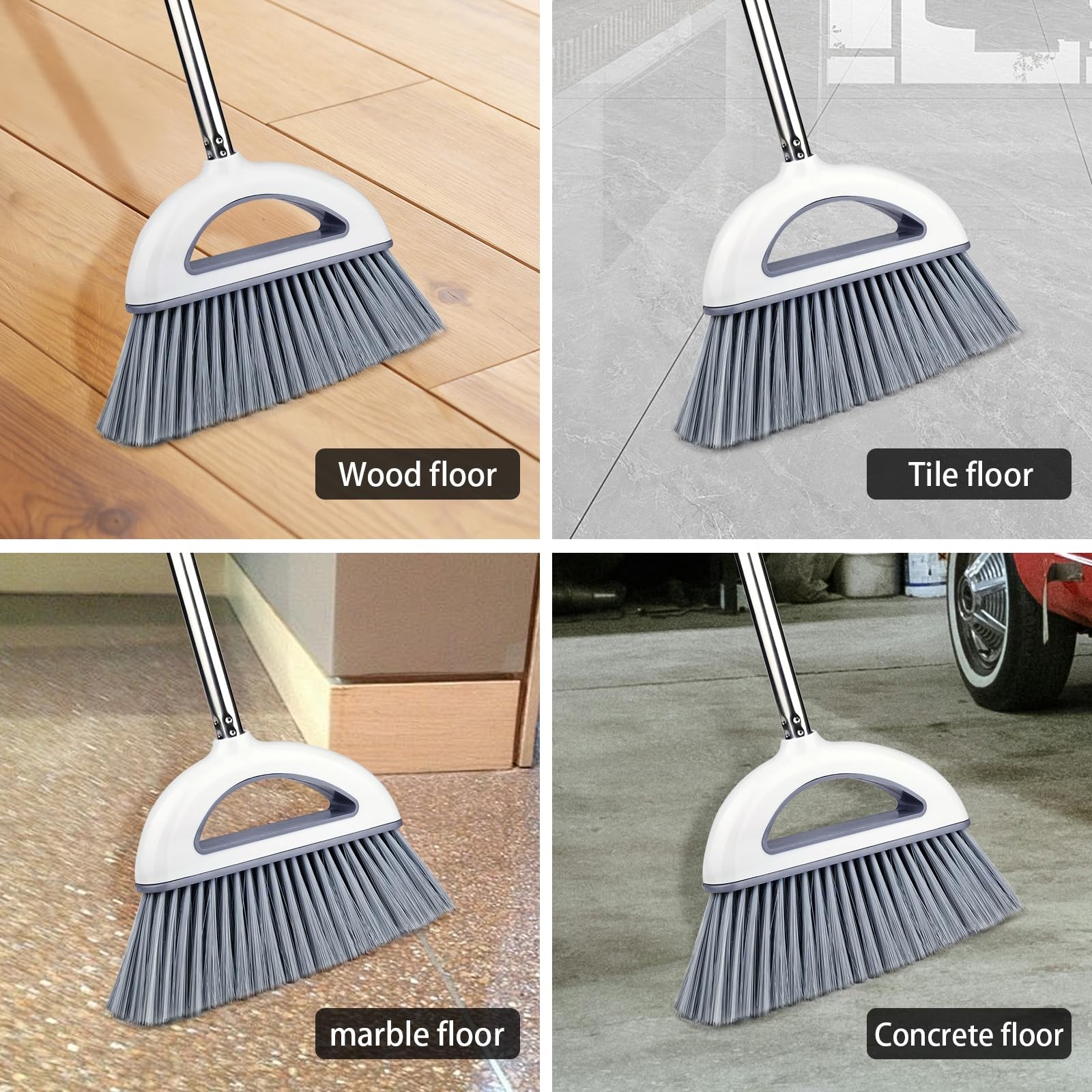 Angle Brooms for Sweeping Indoor – Indoor Broom for Hardwood Floors House Br
