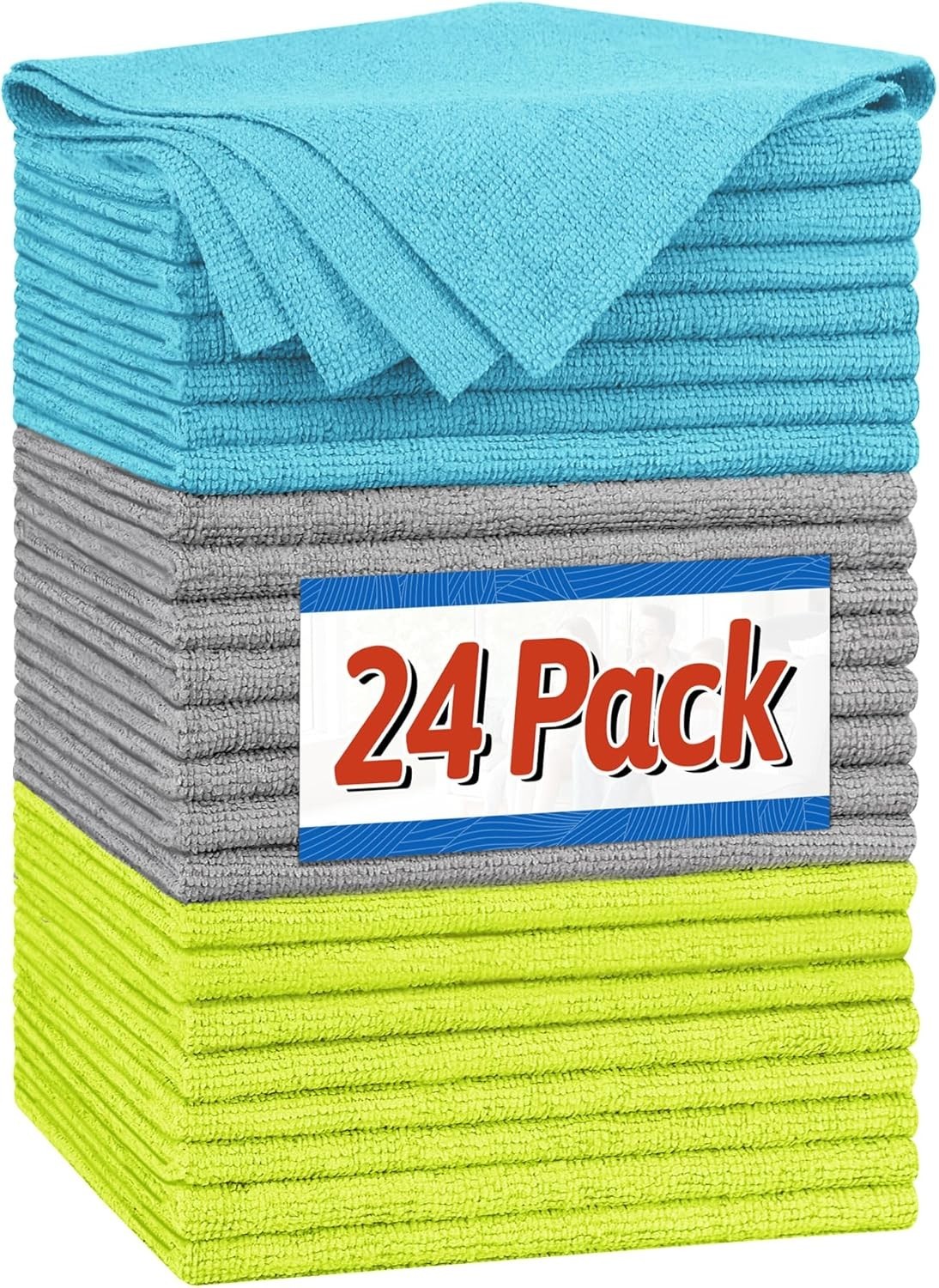 Super Absorbent & Lint-Free Microfiber Towels – 24 Count for Automotive Care