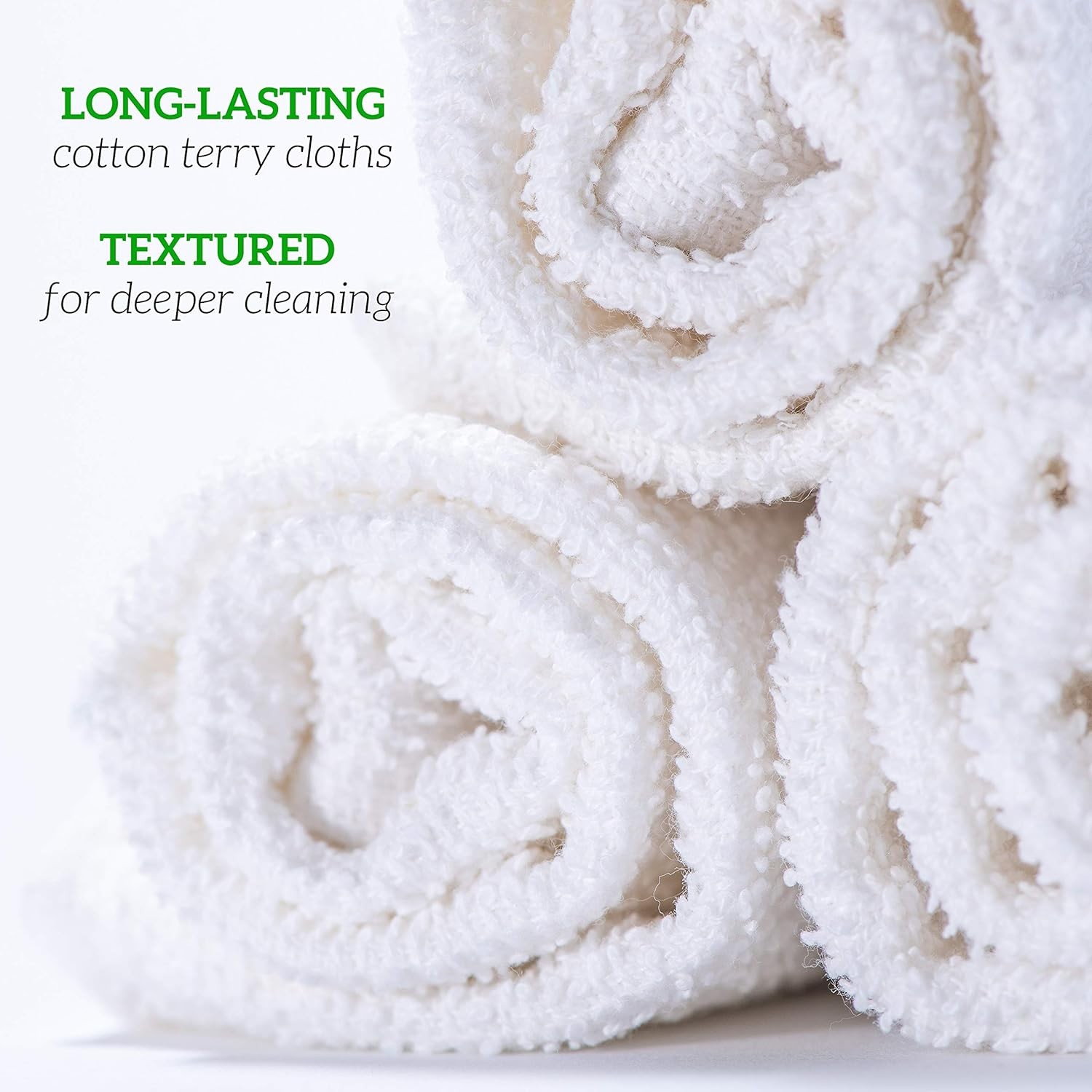 60-Pack Cotton Wash Cloths 14″x17″ Absorbent Terry Cleaning Rags Multipurpose