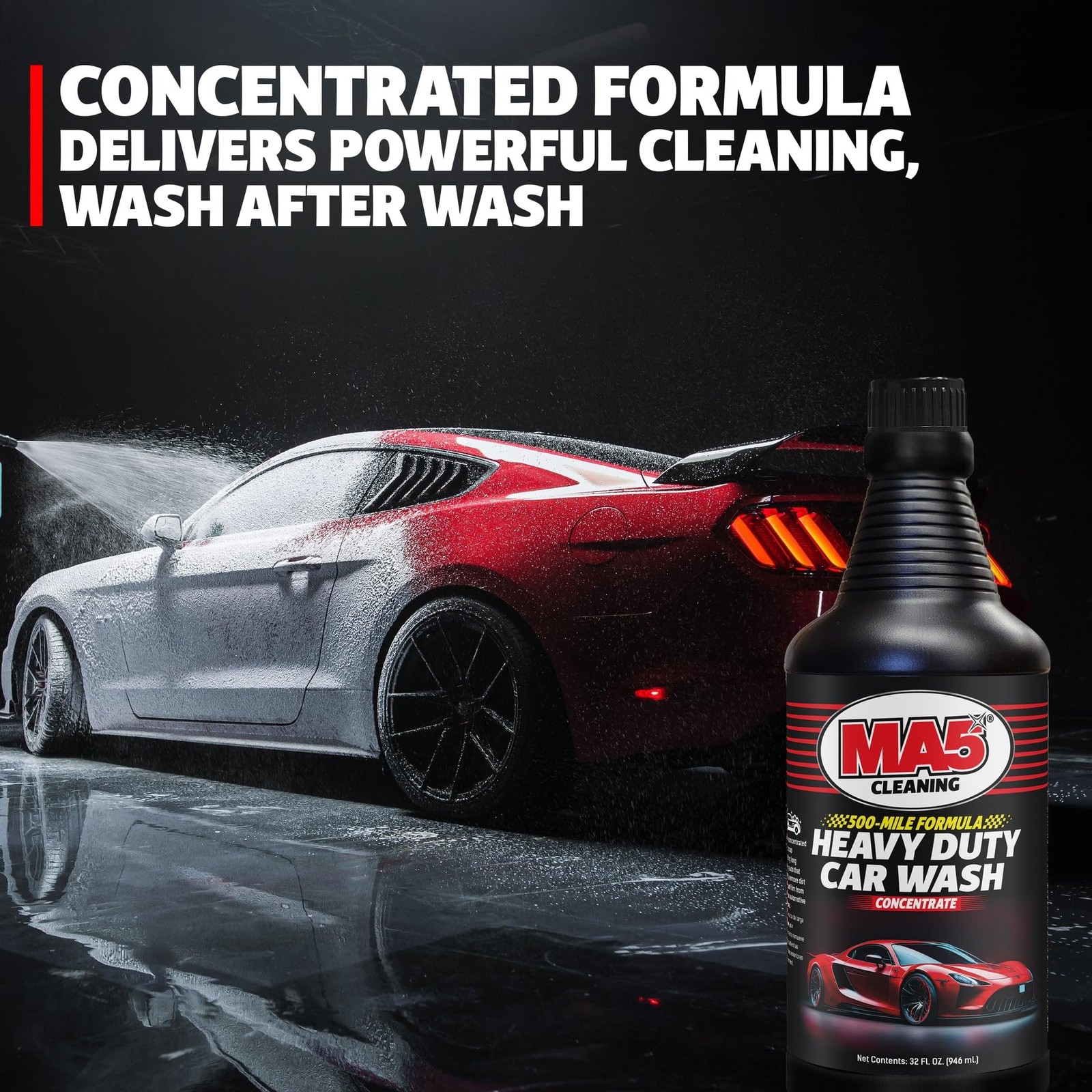 MA5x Car Wash Soap | Concentrated, pH Balanced | 32 Fl Oz (Pack of 1), Pink