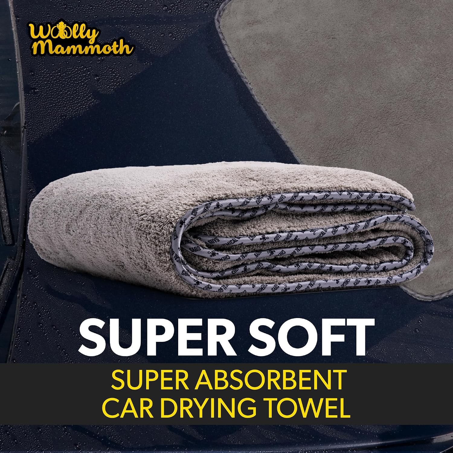 Chemical Guys Woolly Mammoth Large Microfiber Drying Towel – 36 x 25 Inch Gray,