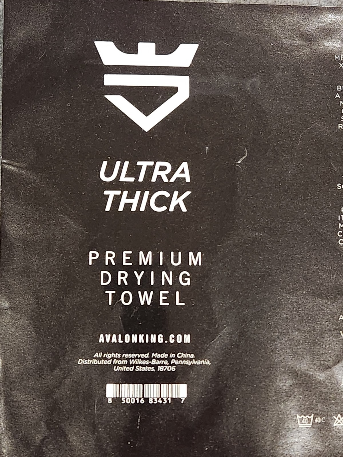 AvalonKing Ultra Thick Premium Drying Towel Microfiber Car Detailing Gray NEW