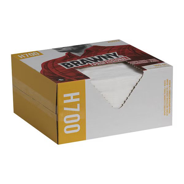 Brawny Dry Wipe, Brawny Pro H700, Flat Box, Heavy Absorbency, 13 in x 15 in, 300