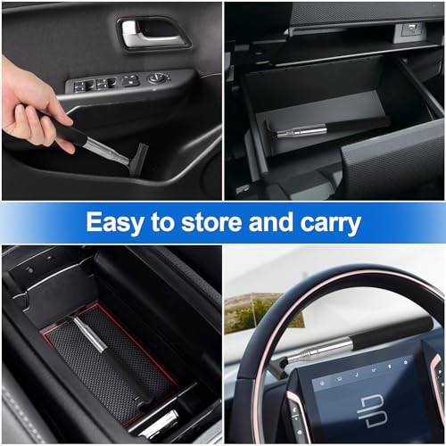 2 Pcs Car Mirror Wiper, 38.6in Handle Car Side Mirror Squeegee, Car Mirror
