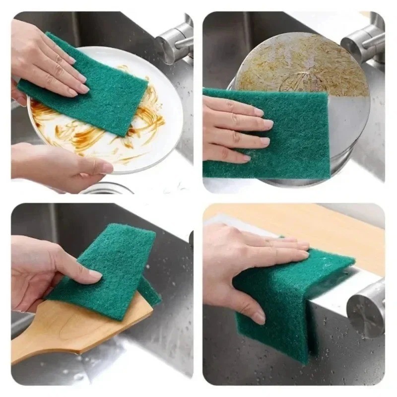 5/10/20/30Pcs Scrub Pads Household Kitchen Oil Removal Dishwashing Pads – NEW