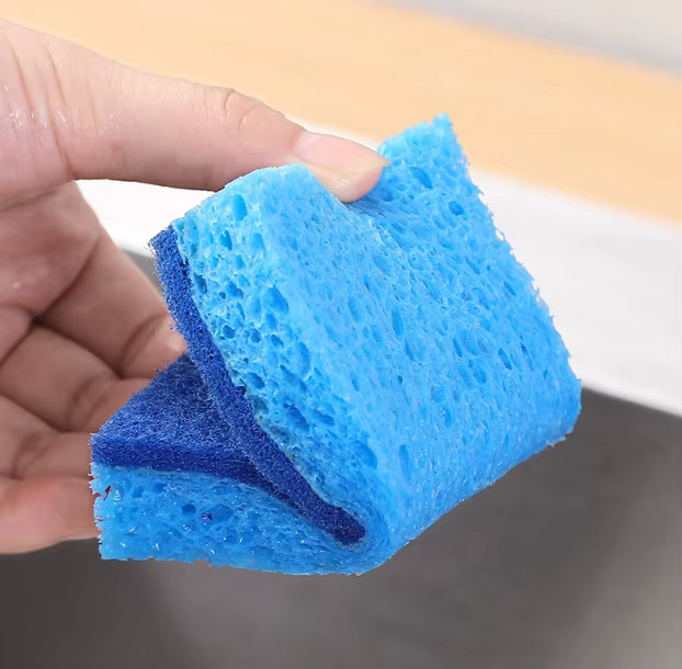 50 pk Blue Dual Sided NonScratch Kitchen Sponges Heavy duty Long Last EasyDry