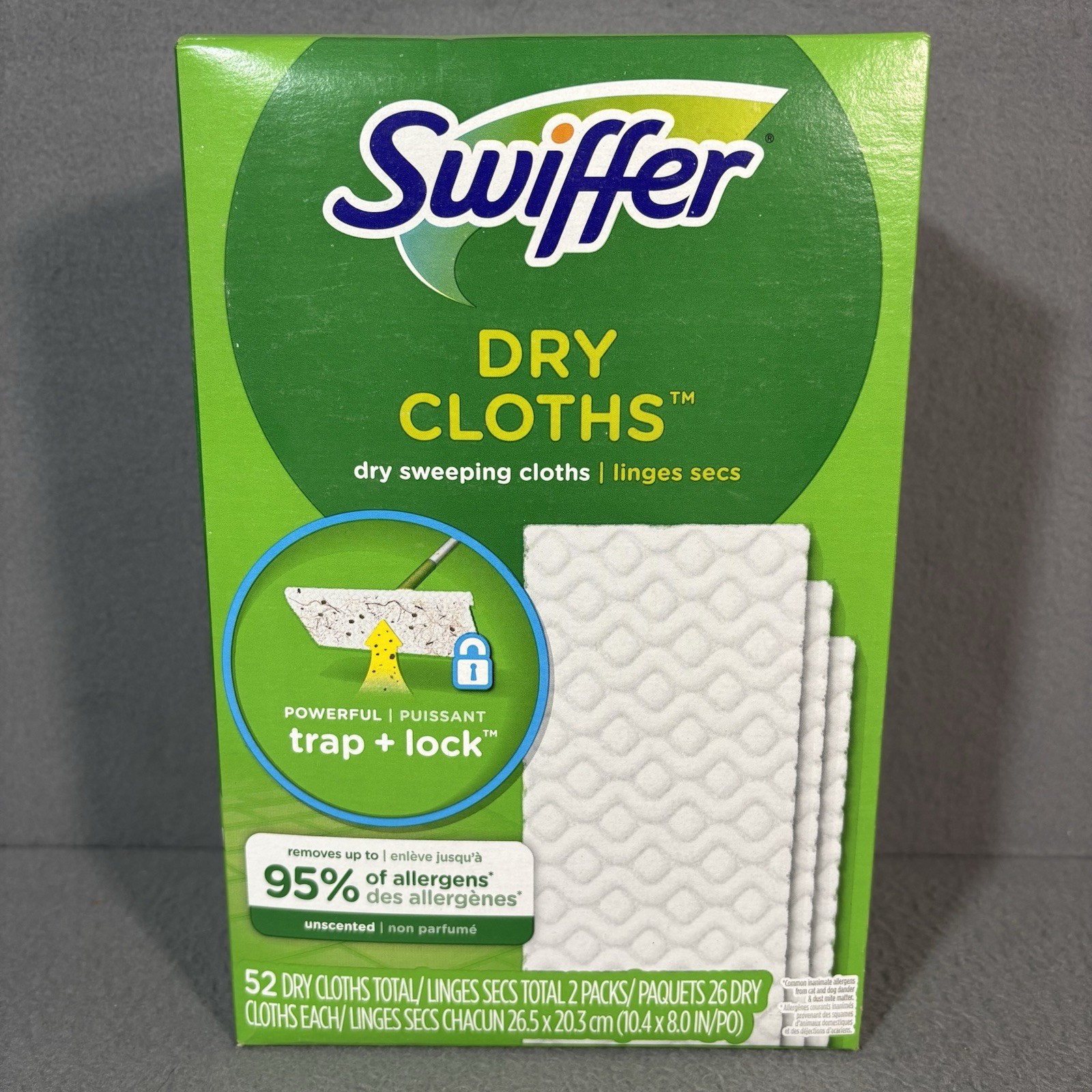Swiffer Sweeper Dry Sweeping Cloths Unscented 52 In Pack Trap Lock Dust Free