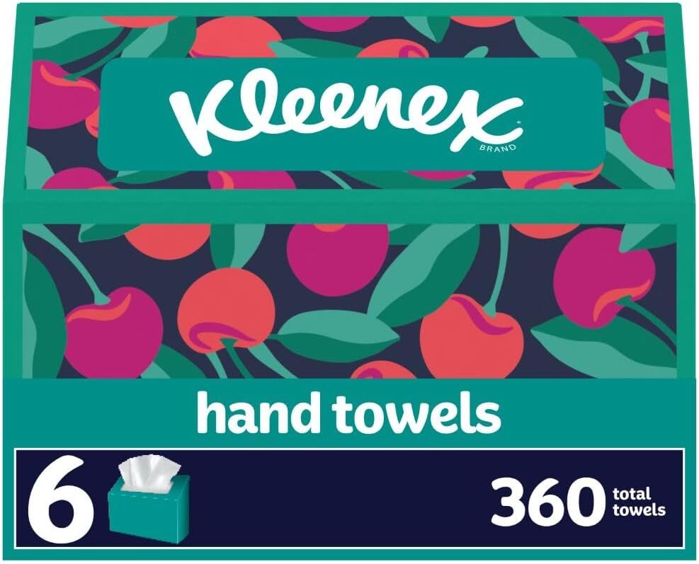 Kleenex Disposable Paper Hand Towels, 6 Boxes, 60 60 Count (Pack of 6), White