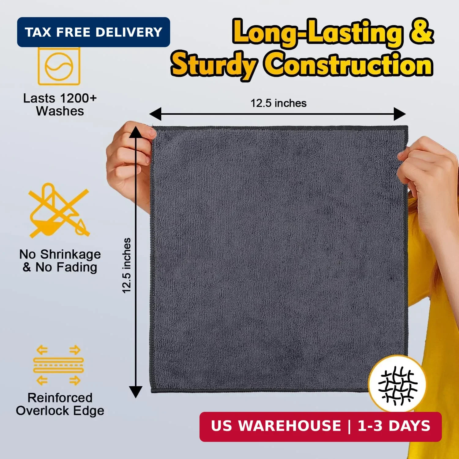HOMEXCEL Microfiber Cleaning Cloth 12 Pack, 12.5 x 12.5 inch Microfiber Towels f