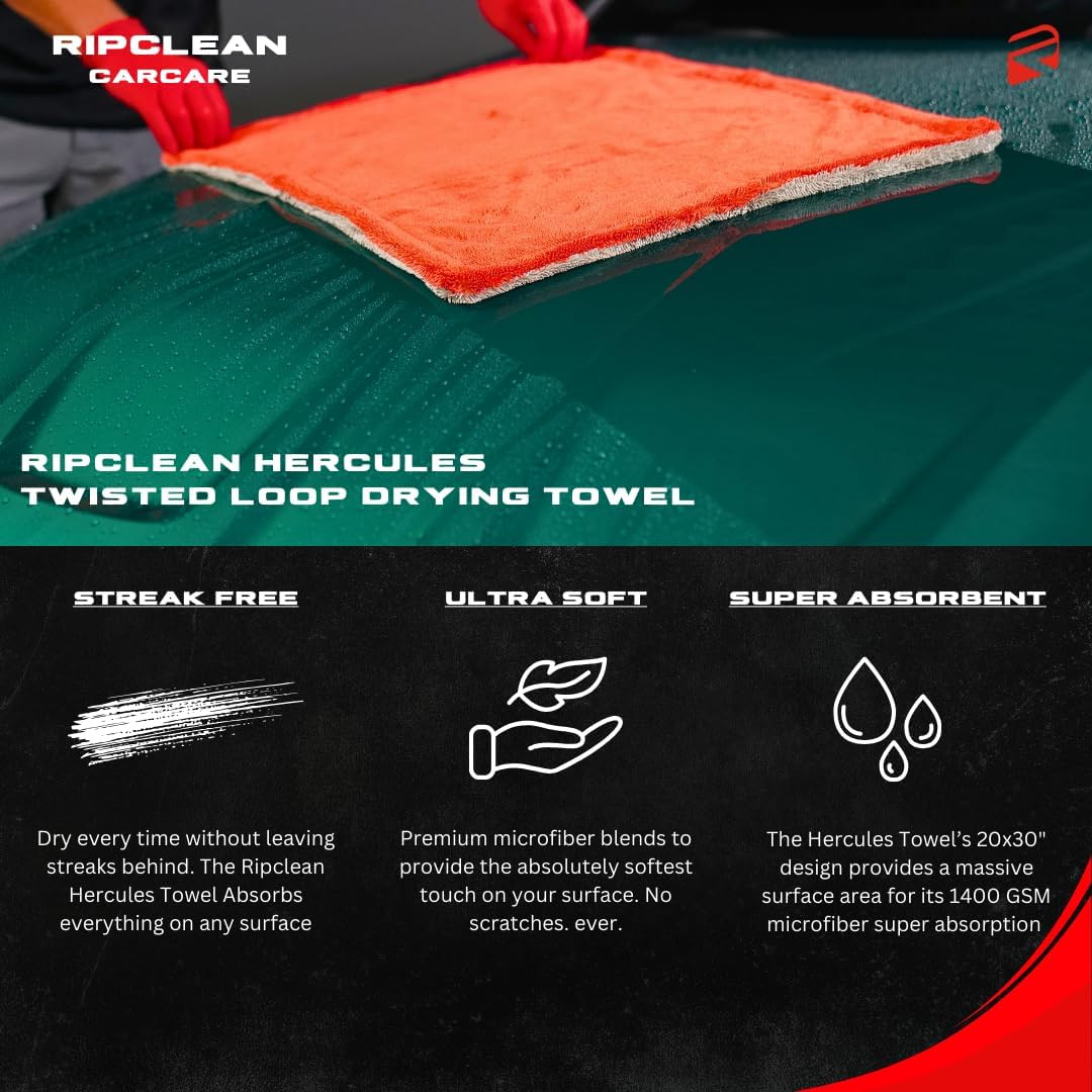 Hercules 1400 GSM Ultra-Premium Drying Towel – Absorbent, Soft, Edgeless, 20X30