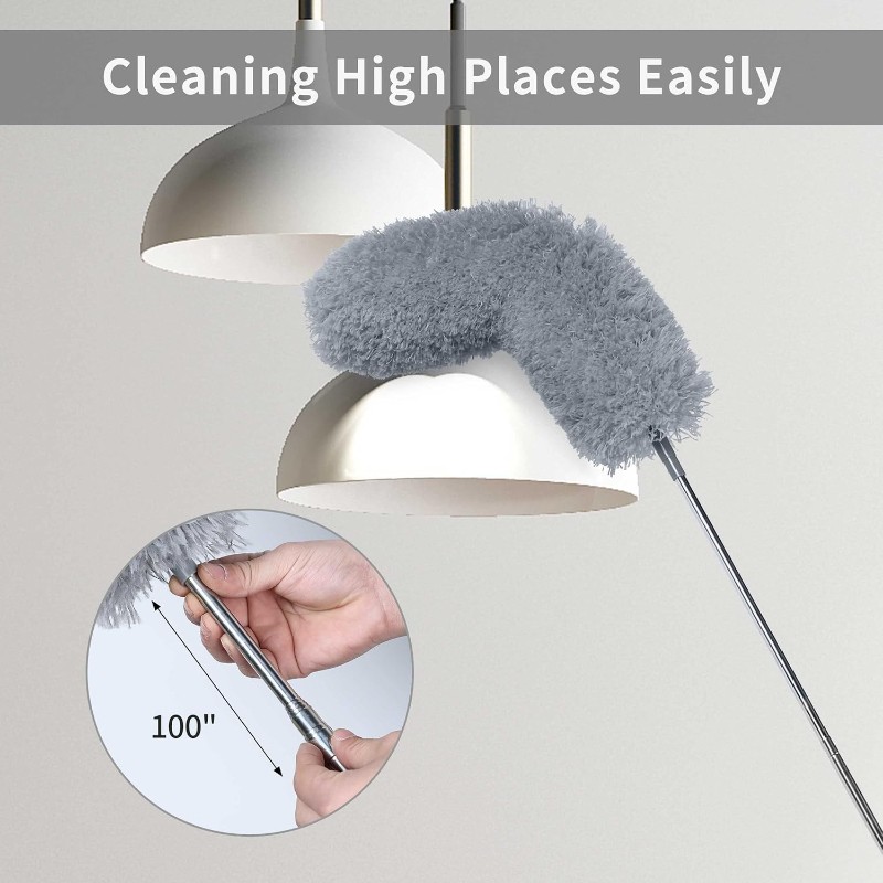 1pc Telescopic Microfiber Dusting Duster, Scratch-Resistant with Bendable…