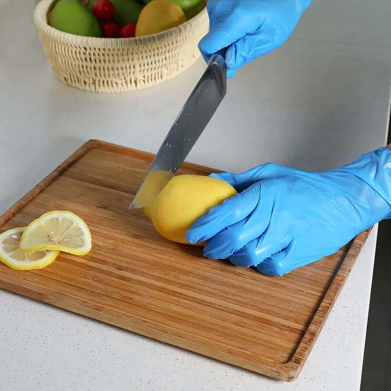 100 PCS Nitrile Kitchen Gloves, Size M, Durable & Puncture Resistant. 21x11cm, f
