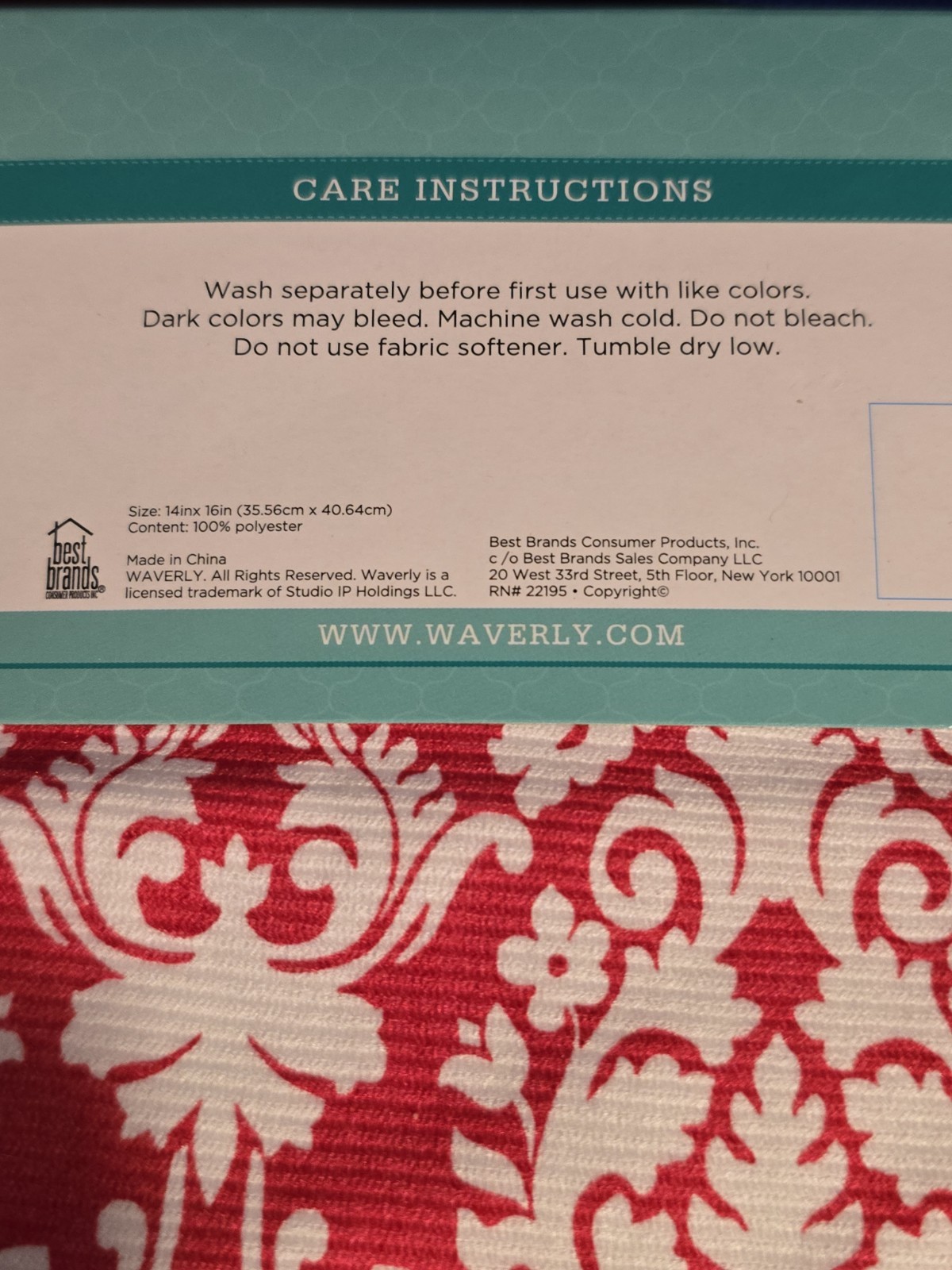 Waverly Red White Damask Set Of 4 Multisurface Cleaning Cloths Glass Polish Scru