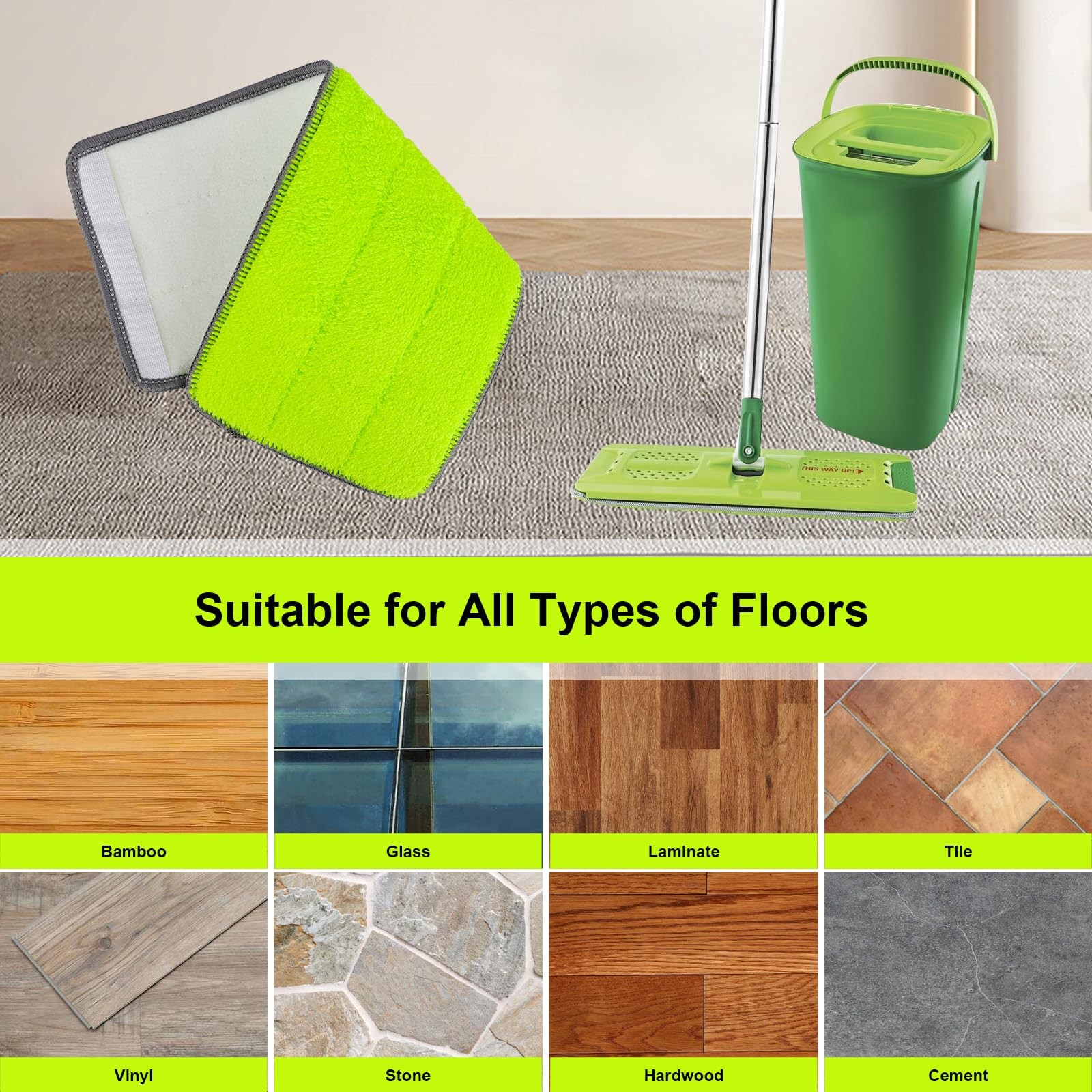 Replacement Microfiber Mop Pads for Libman Rinse ‘n Wring and 12 Pack