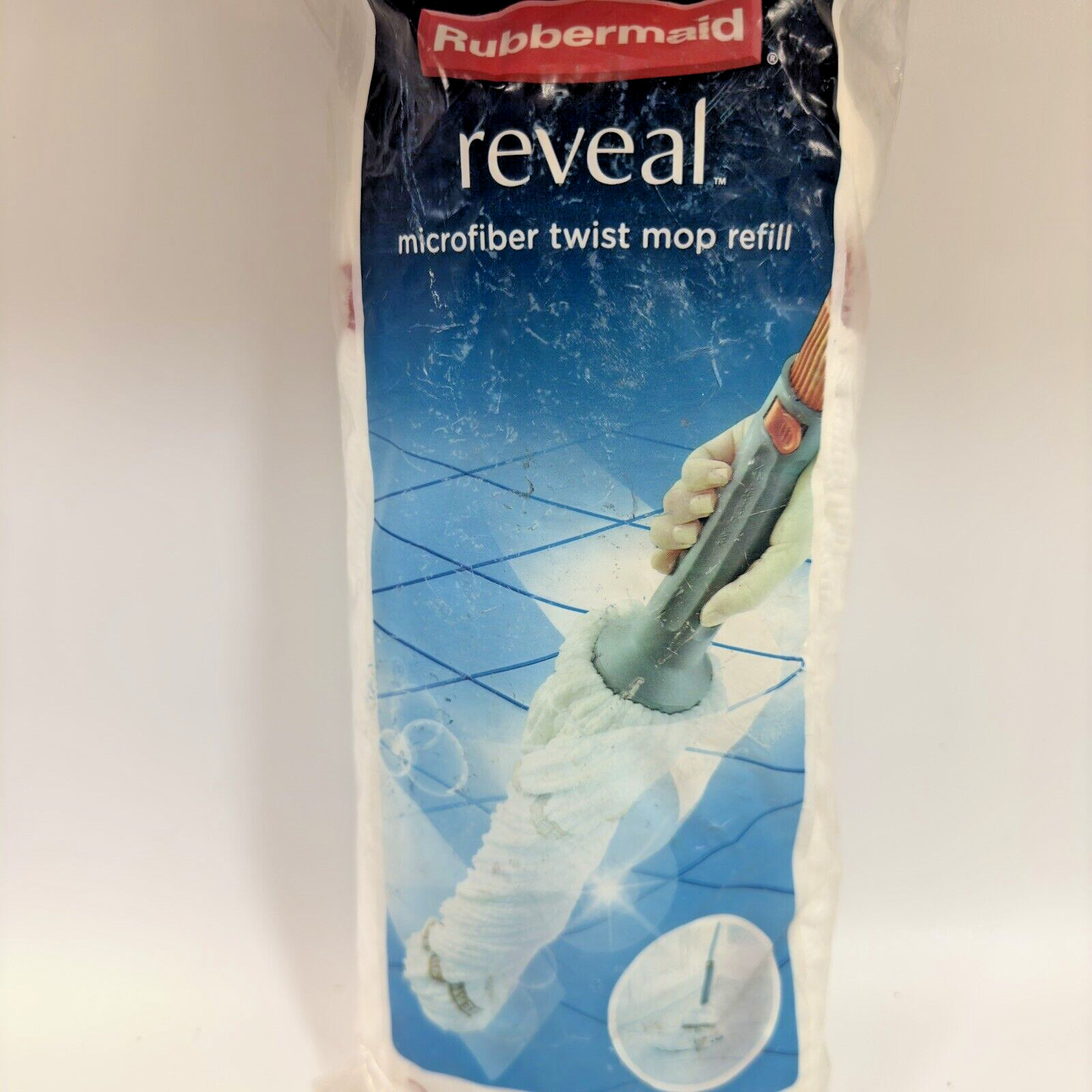 NIB Rubbermaid Reveal Mop Refill Twist Action Washable Head No Touch Easy Grip