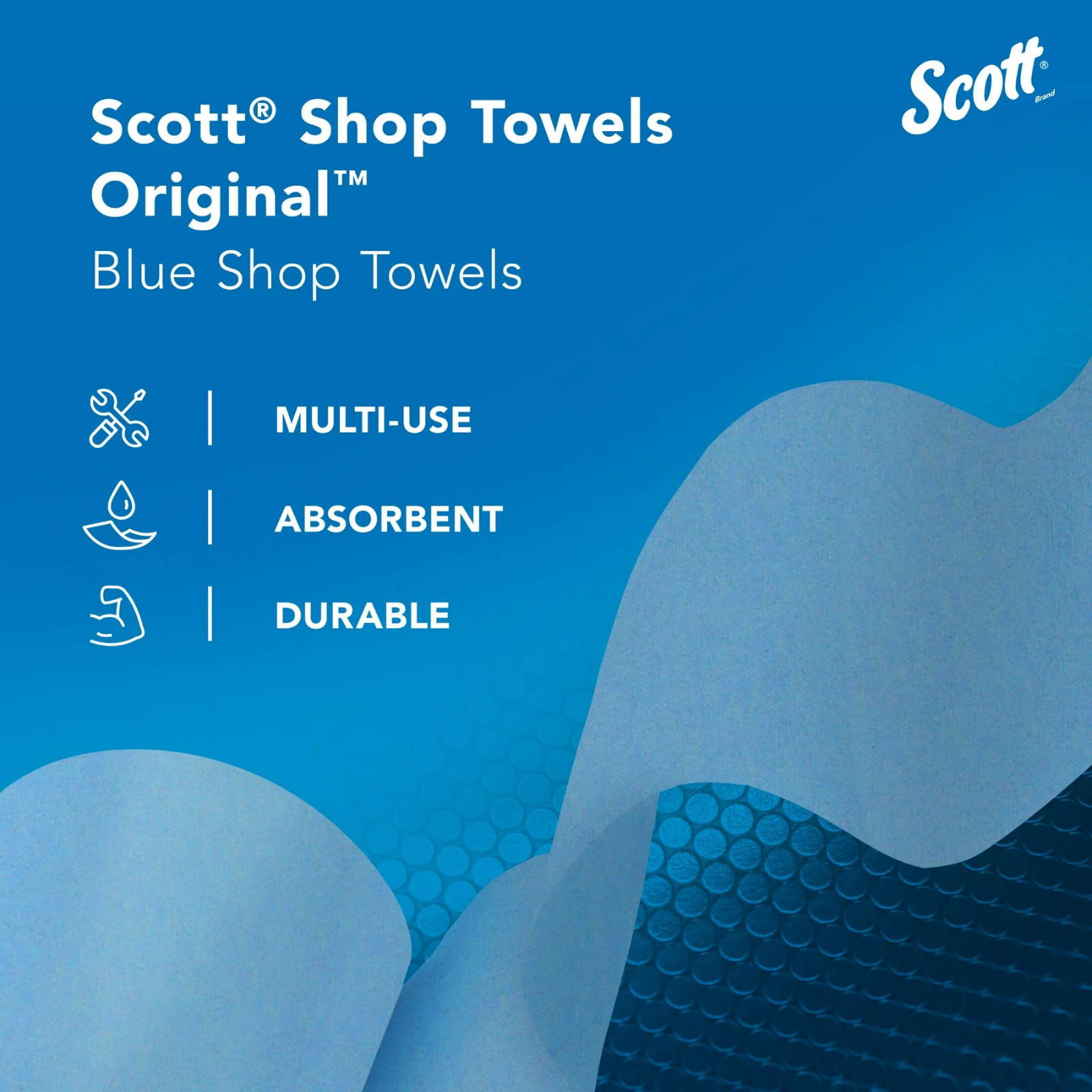 Scott Shop Towels Original Blue – 6 Rolls – 330 Total Sheets – Heavy Duty