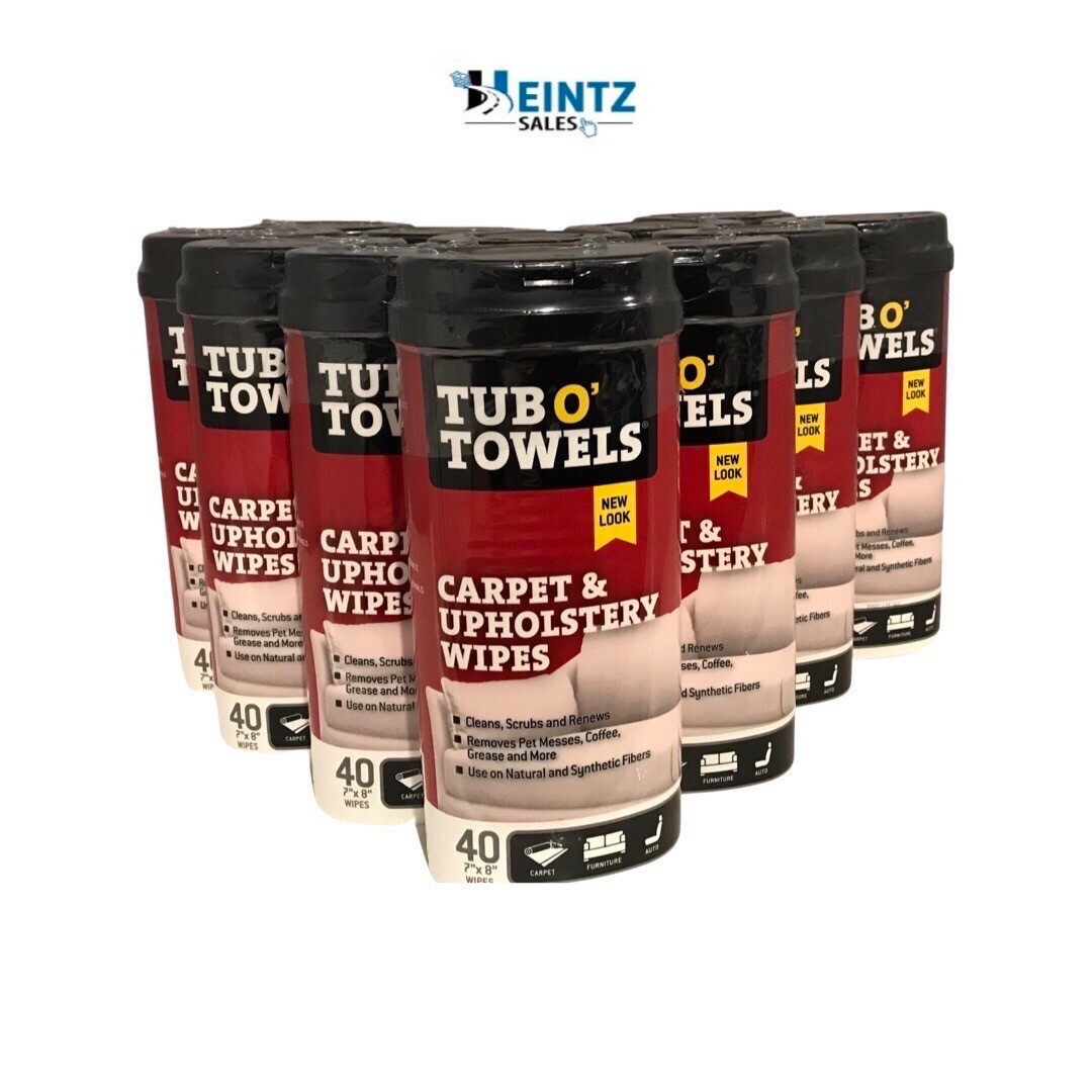 Tub O Towels TW40-CP (12) Heavy Duty Carpet & Upholstery 40 Count 7″x 8″ Wipes