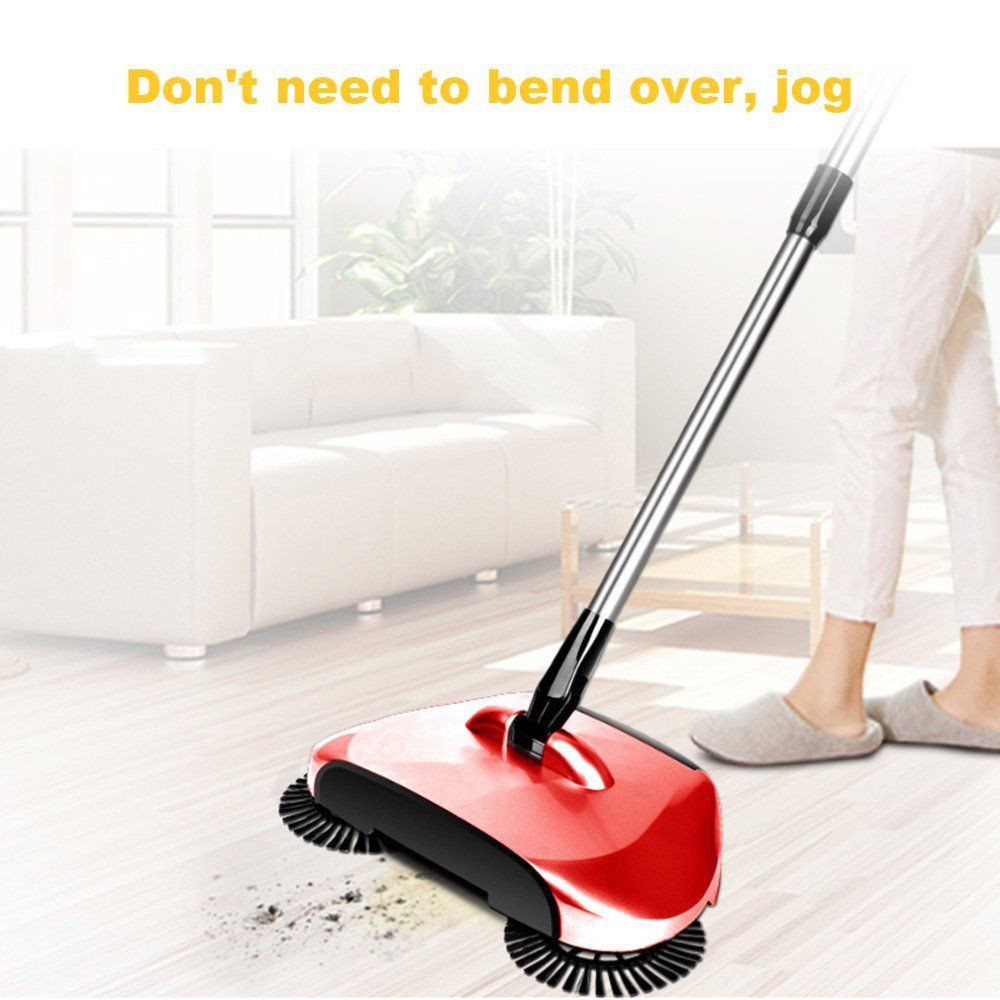 SPIN HAND PUSH SWEEPER HANDHELD BROOM HOUSEHOLD FLOOR DUST CLEAN MOP NO ELECTRIC