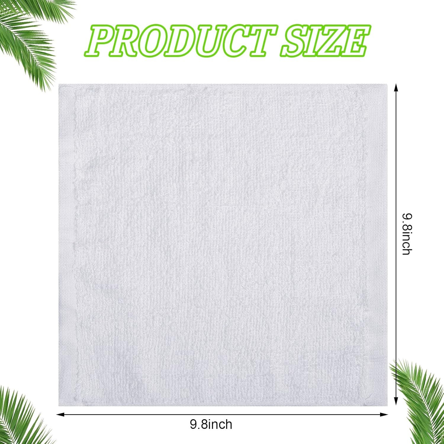 200 Pcs White Cotton Cleaning Cloths, 25×25 cm, Reusable Bulk Pack
