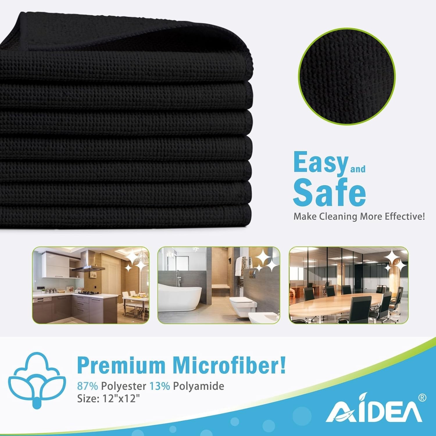 High Absorbency Microfiber Cloths – 12 Pack for Household and Automotive Use