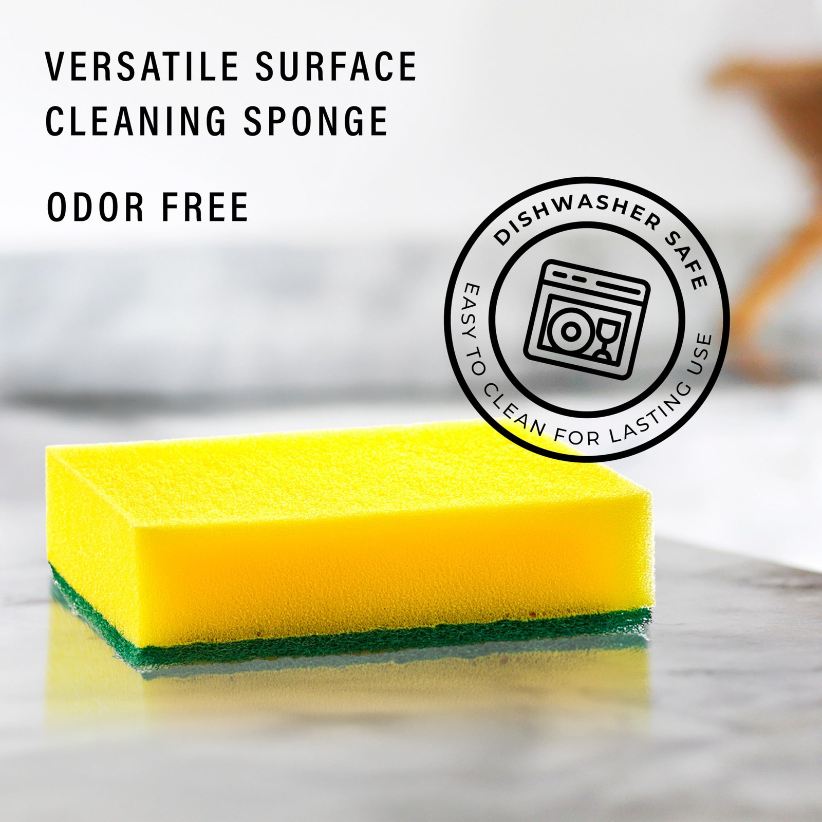 80 Count Non-Scratch Cleaning Scrub Sponges, Dual-Sided Heavy Duty Kitchen Sp…