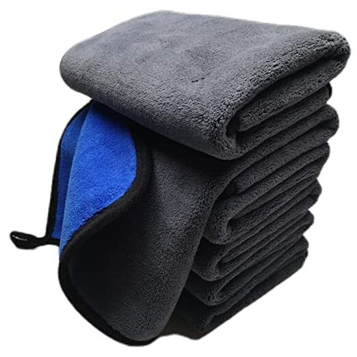Ultrasoft, Large, Thick and Quick Drying Car 6pack,16 X 16inches Grey-blue