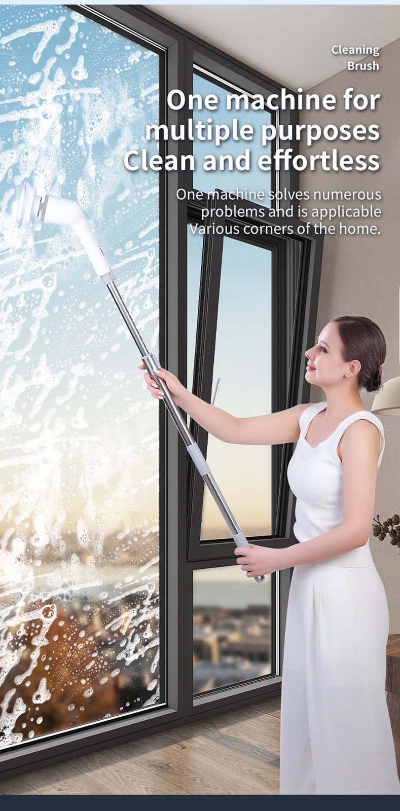 Lightweight Ergonomic Adjustable Intuitive Handheld Wireless 9‑in‑1 Electric Mop