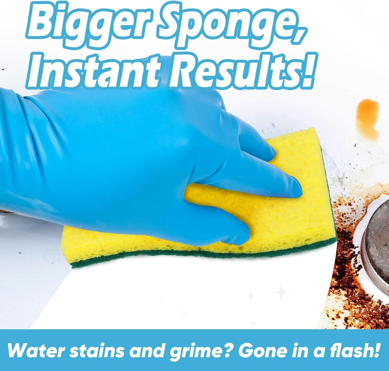XL Scrub Sponges 6Count, Heavy Duty Sponges for Dishes, Extra Large Sponge