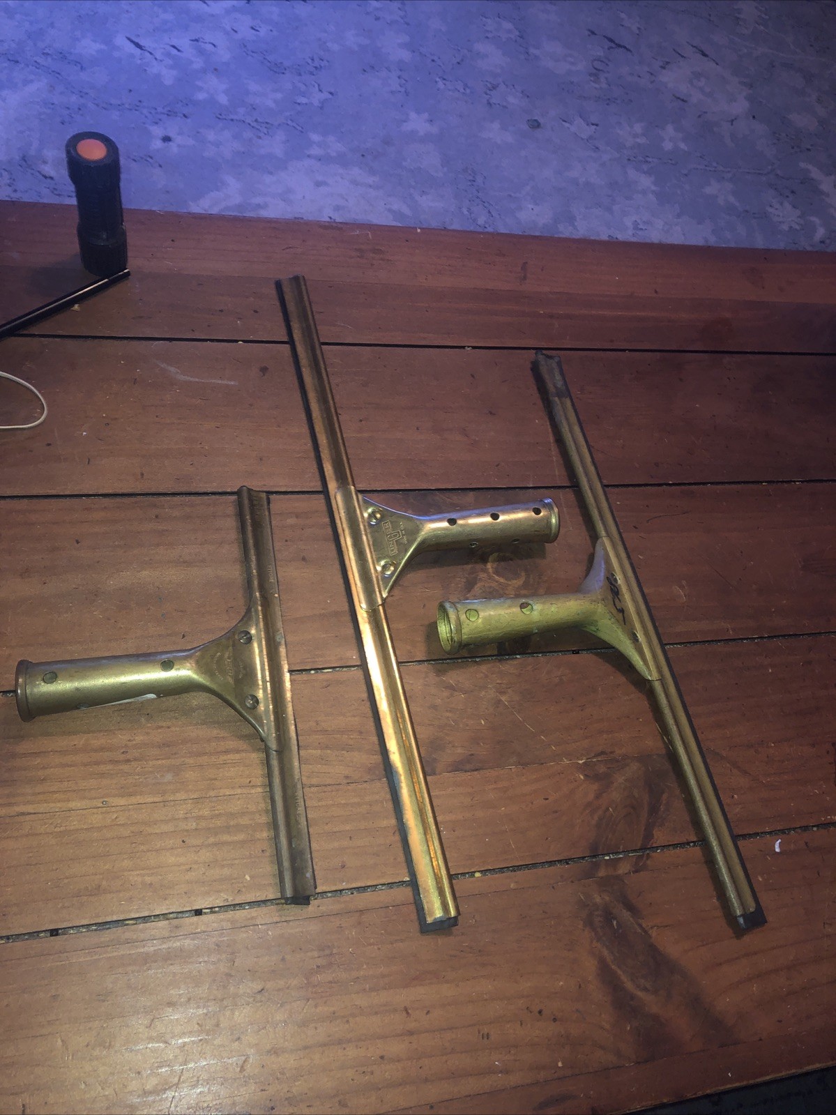 Lot 3 Brass Window Squeegee Unger Ettore 9” 16” 17”