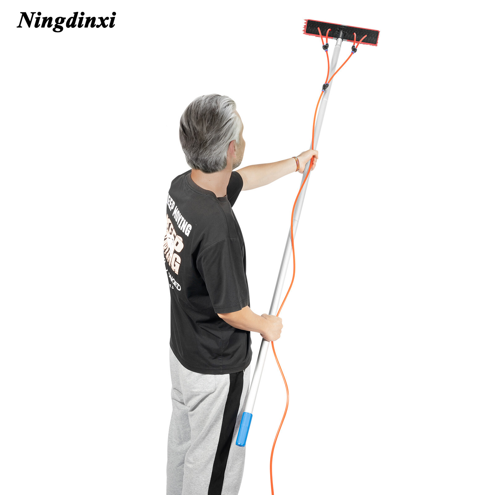 For Window+ Solar Panel Clean Washing 26FT Water Fed Pole Cleaning Brush Tool