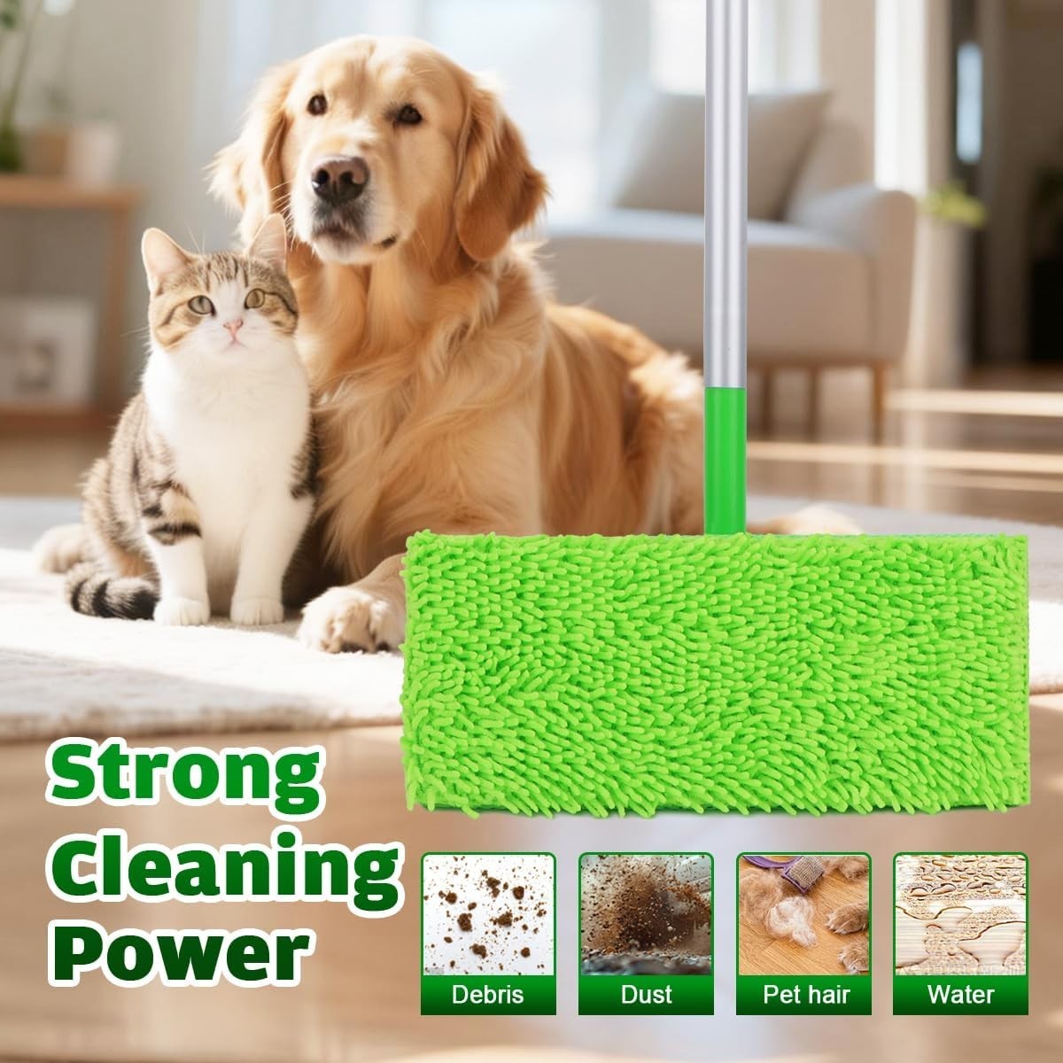 6 Pack Reusable Washable Microfiber Mop Pads for Swiffer Sweeper Floor Cleaner