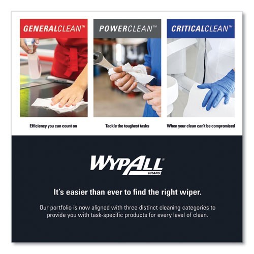 WypAll General Clean X60 Cloths, POP-UP Box, 8.34 x 16.8, White, 118/Box