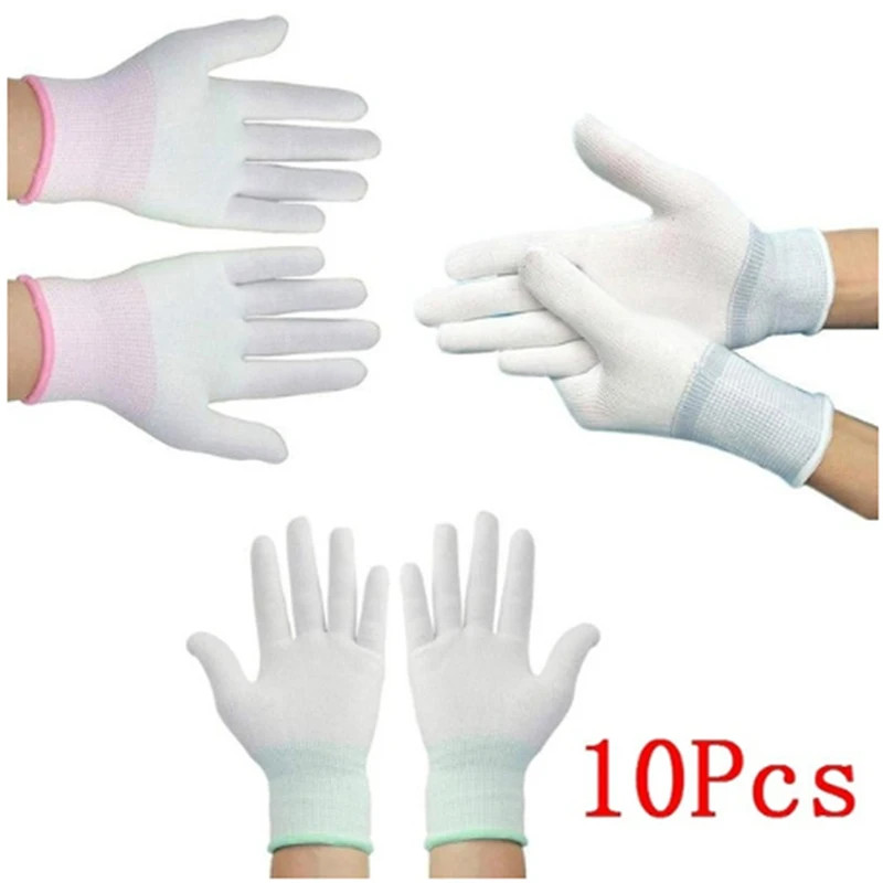 Antistatic Gloves Anti Static Working Palm Coated Finger Protection 5PCS Glove