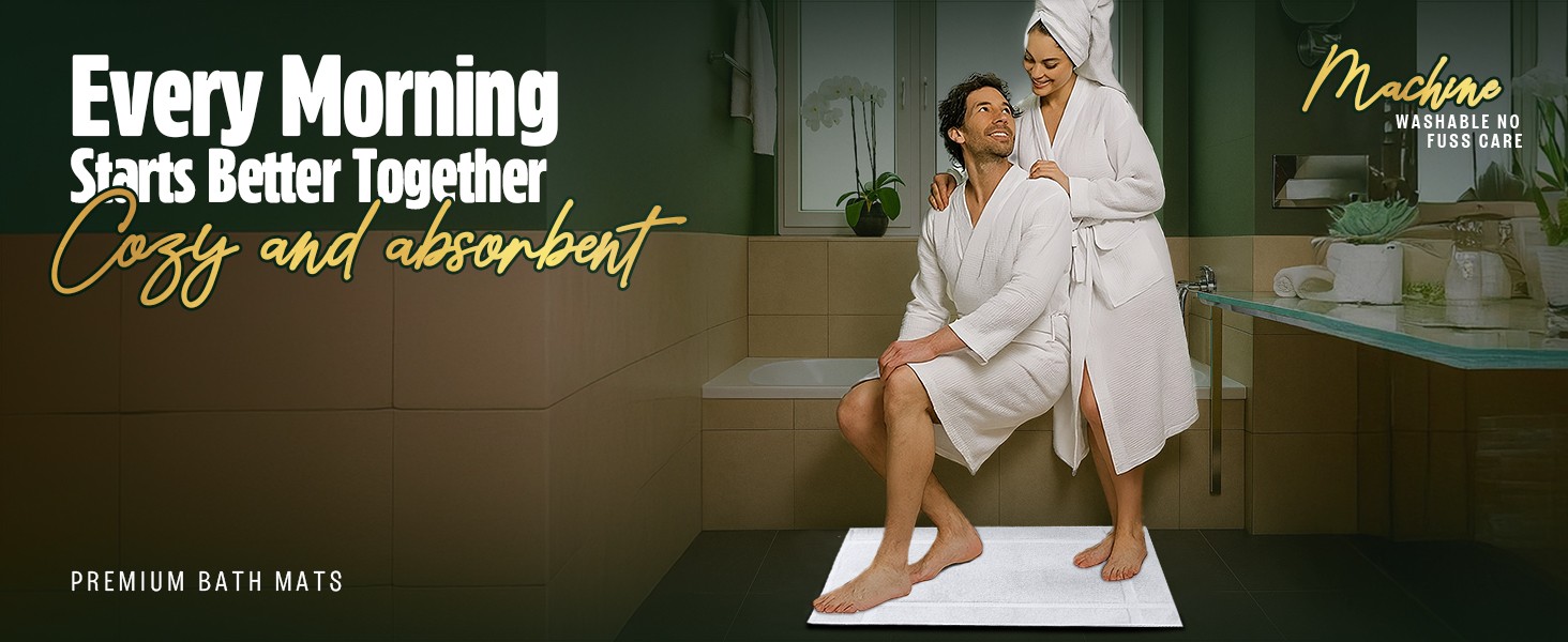 Pack of 6 100% Cotton Bath Mat Towels, 20×30 inches, Soft & Absorbent Floor