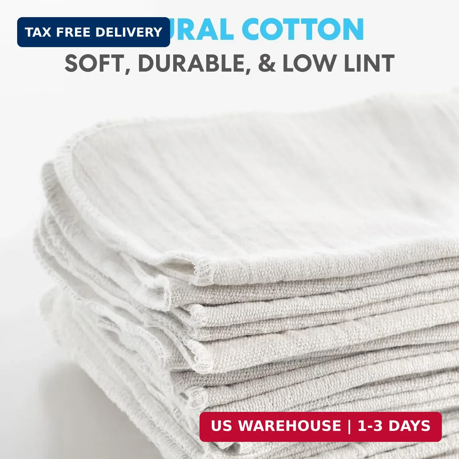 Simpli-Magic Cotton Shop Towels 14″x12″ (145 Pack) – Reusable Cleaning Shop Rags