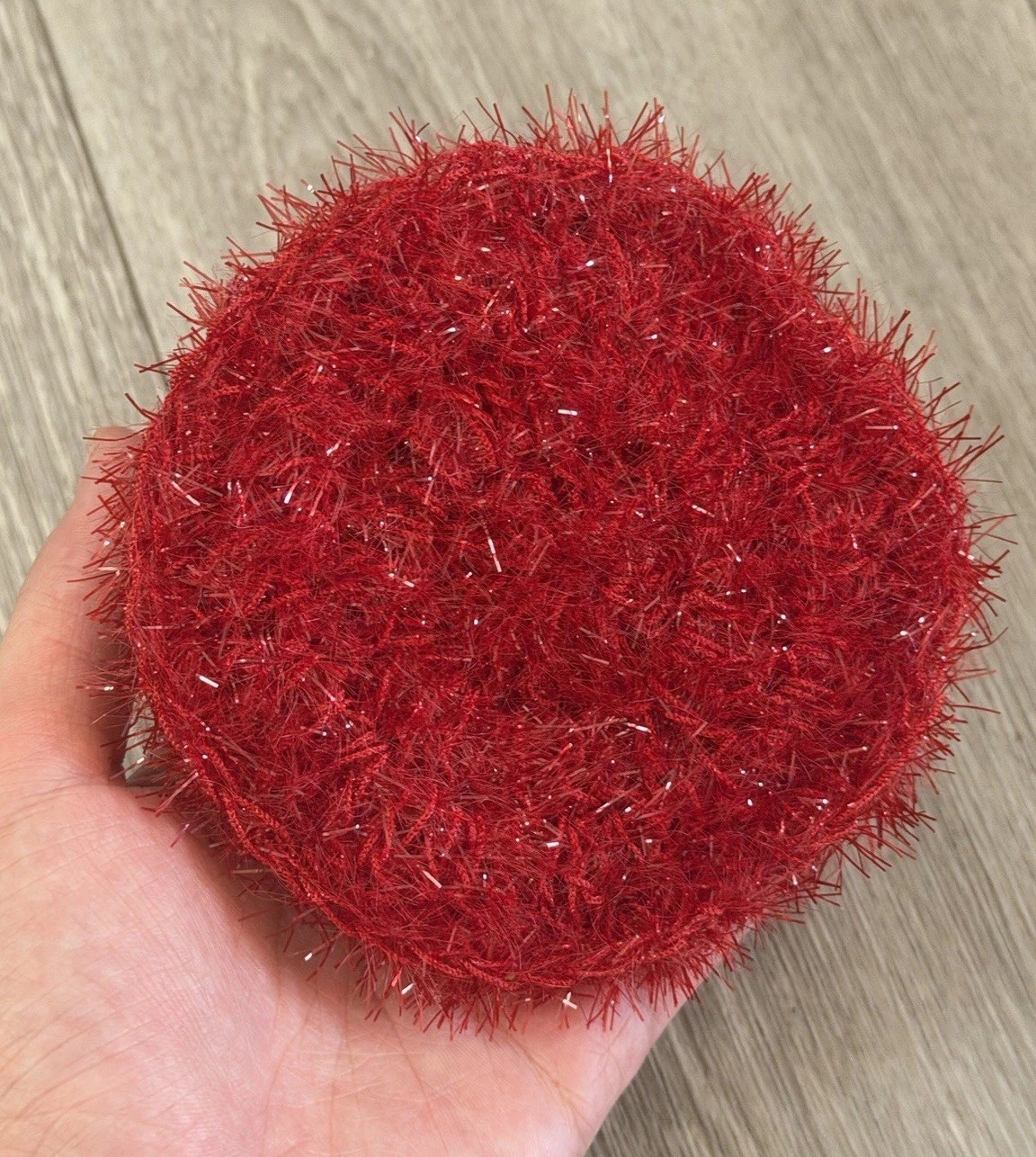 Double Sided Dish Scrubby Pot Scrubby Sparkle Dishcloth 3.75” Diameter Reusable