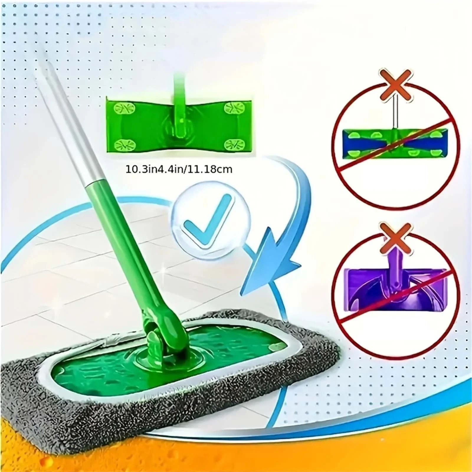 4 Reusable Mop Pads with High Water Absorption and Ultra-fine Fiber Cleaning Pad