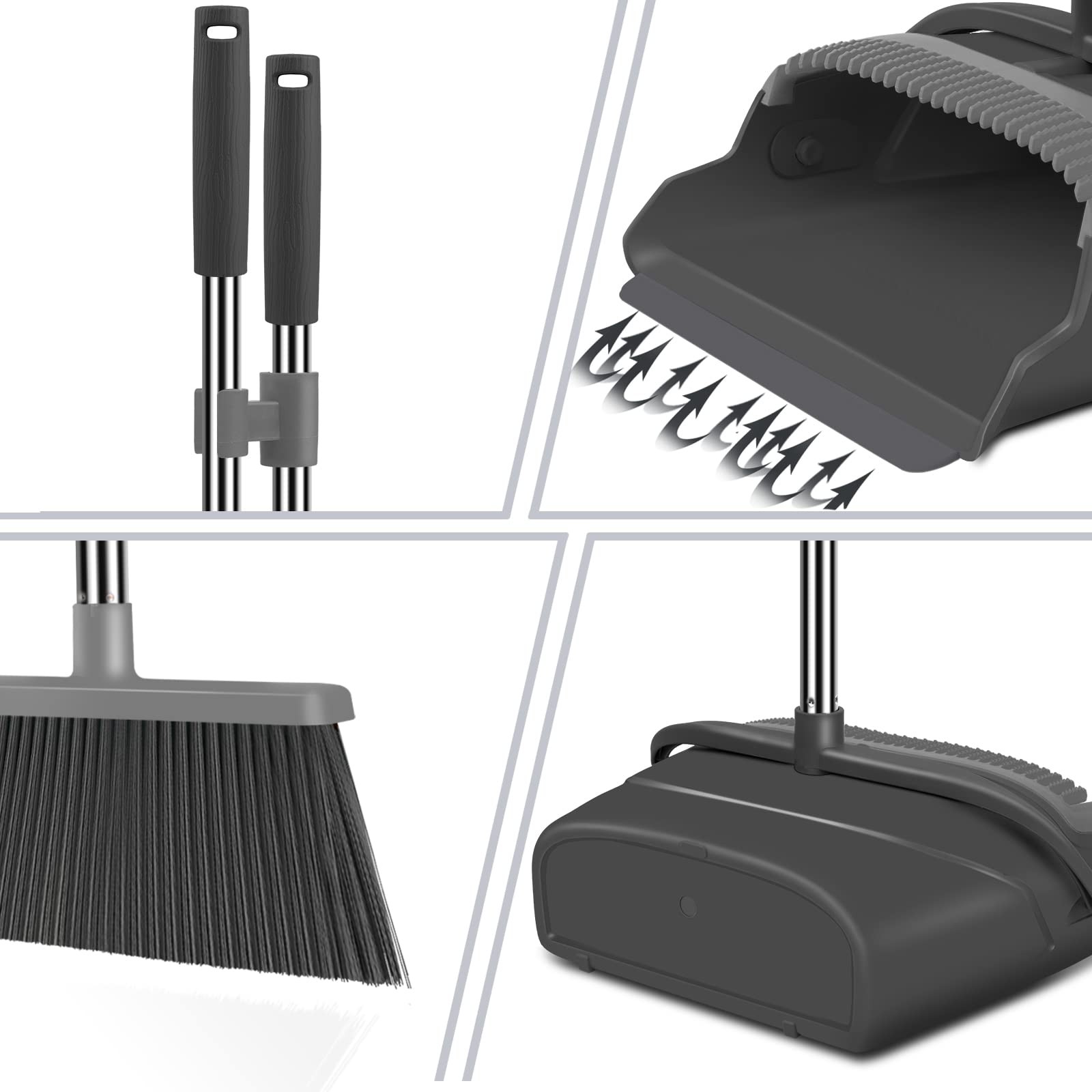 Broom and Dustpan Set for Home, Office, Indoor&Outdoor Sweeping, Stand Up Bro…