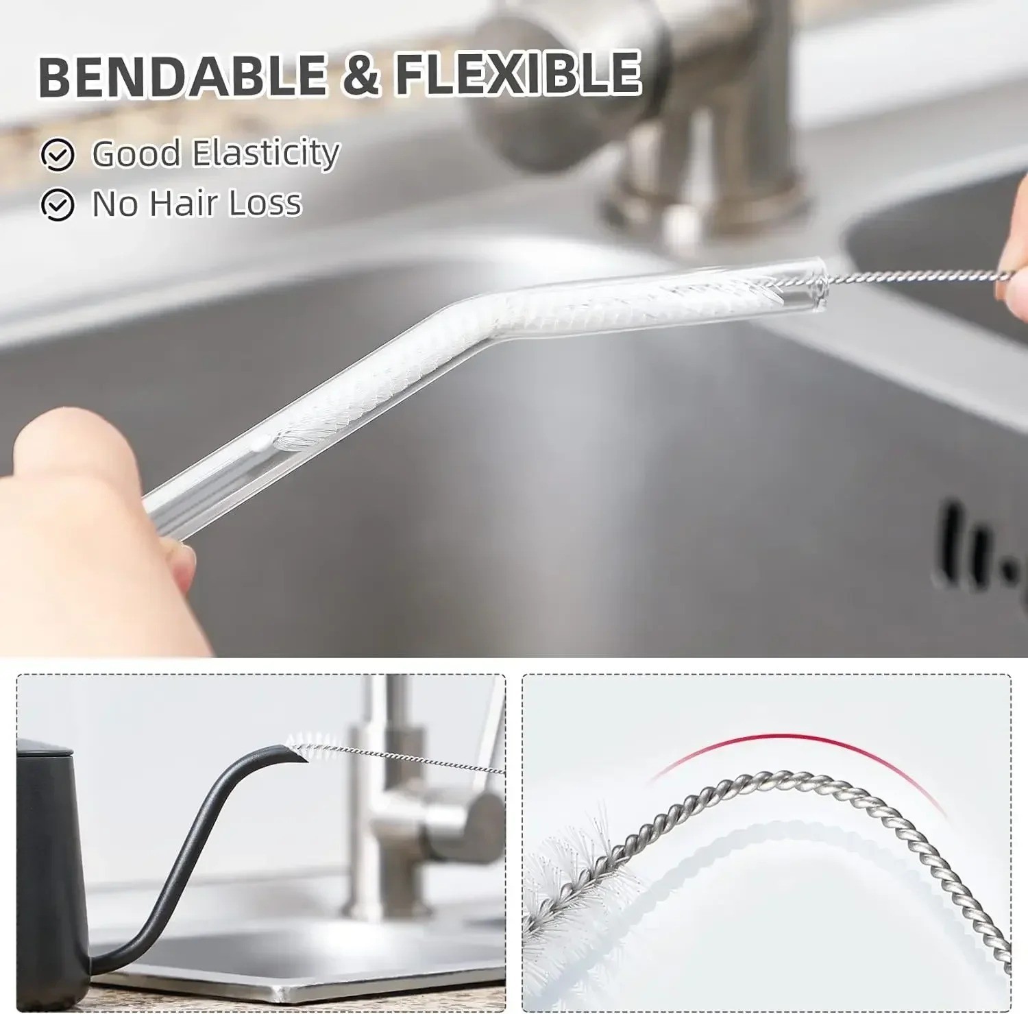 Nylon Straw Cleaner Cleaning Small Brush For Drinking Pipe Tube Baby Milk Bottle