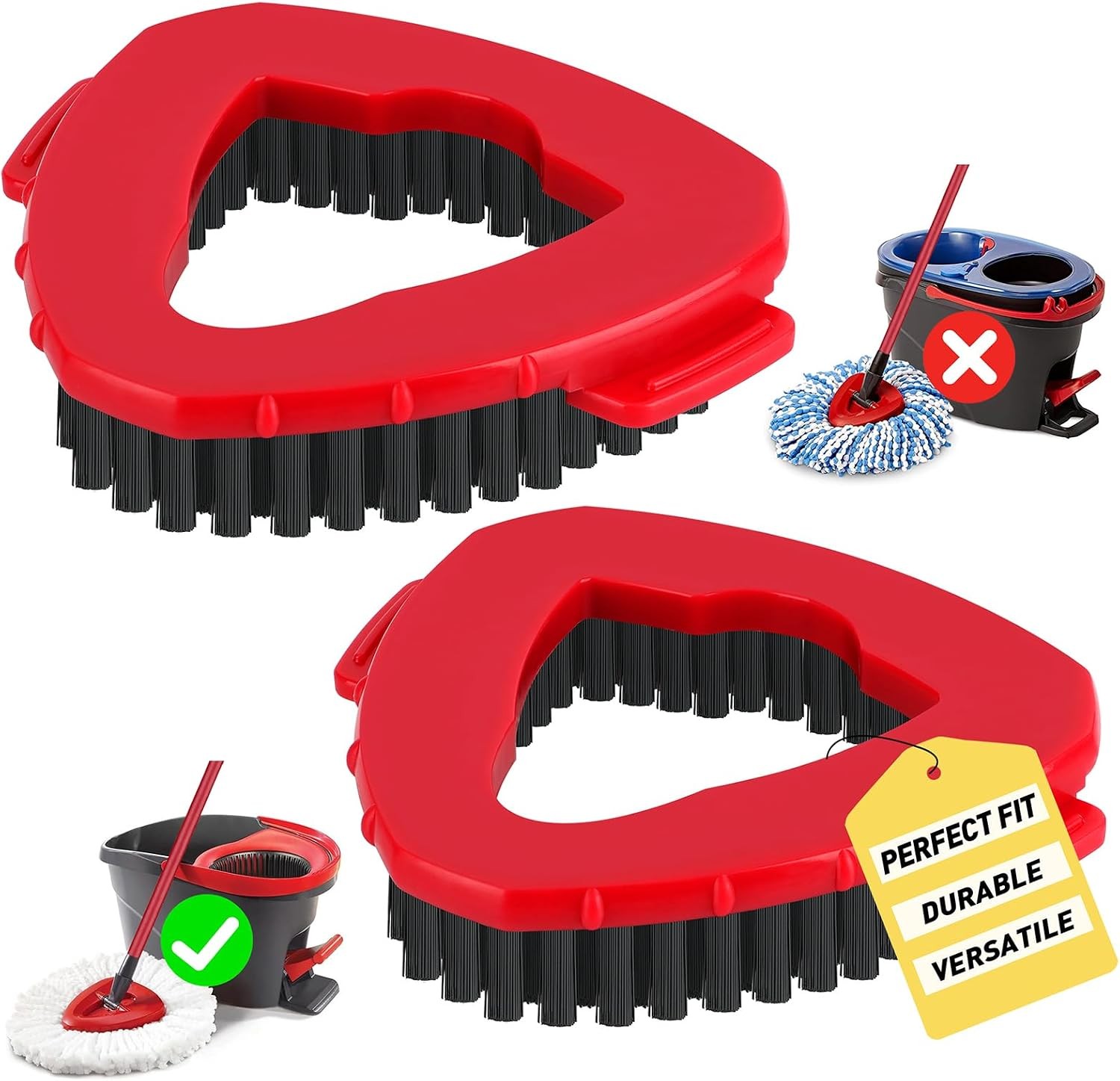 2 Pack Scrub Brush Replacement Head for O Cedar EasyWrin Spin Mop 1 Tank System,