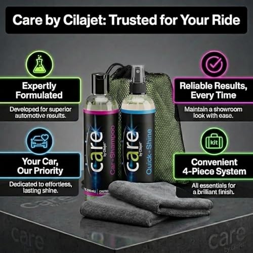 Travel Kit, Automotive Car Accessories and Cleaning Supplies, 4-Piece Set with