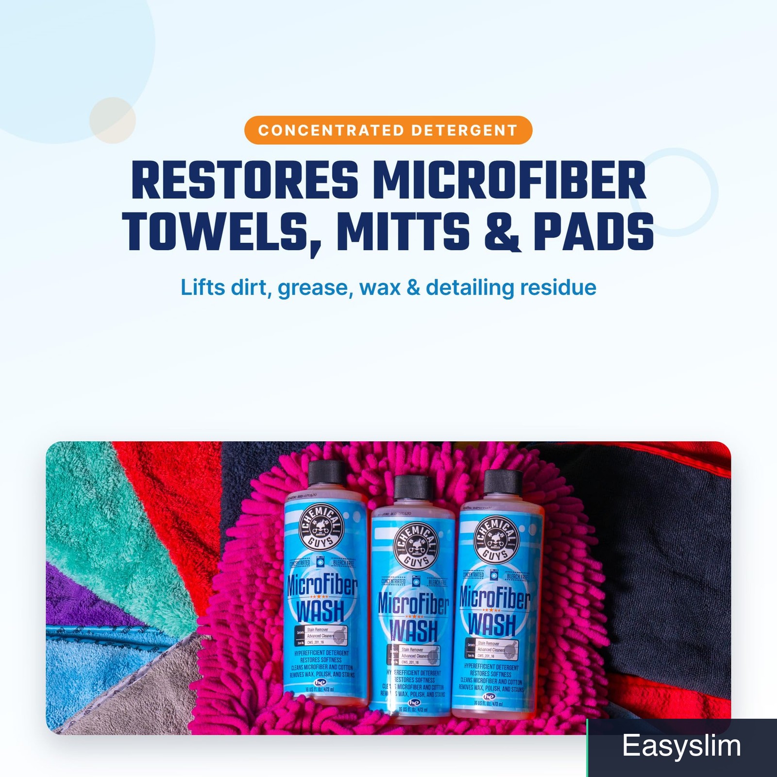 Microfiber Towel Wash Detergent 128 Oz Orange Scent Concentrated