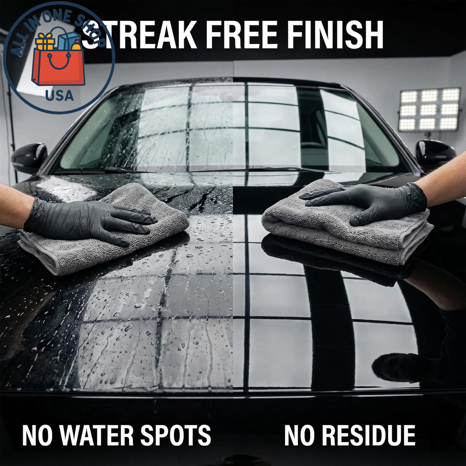 Large Microfiber Car Drying Towels, Scratch & Lint Free, Professional 2-Pack