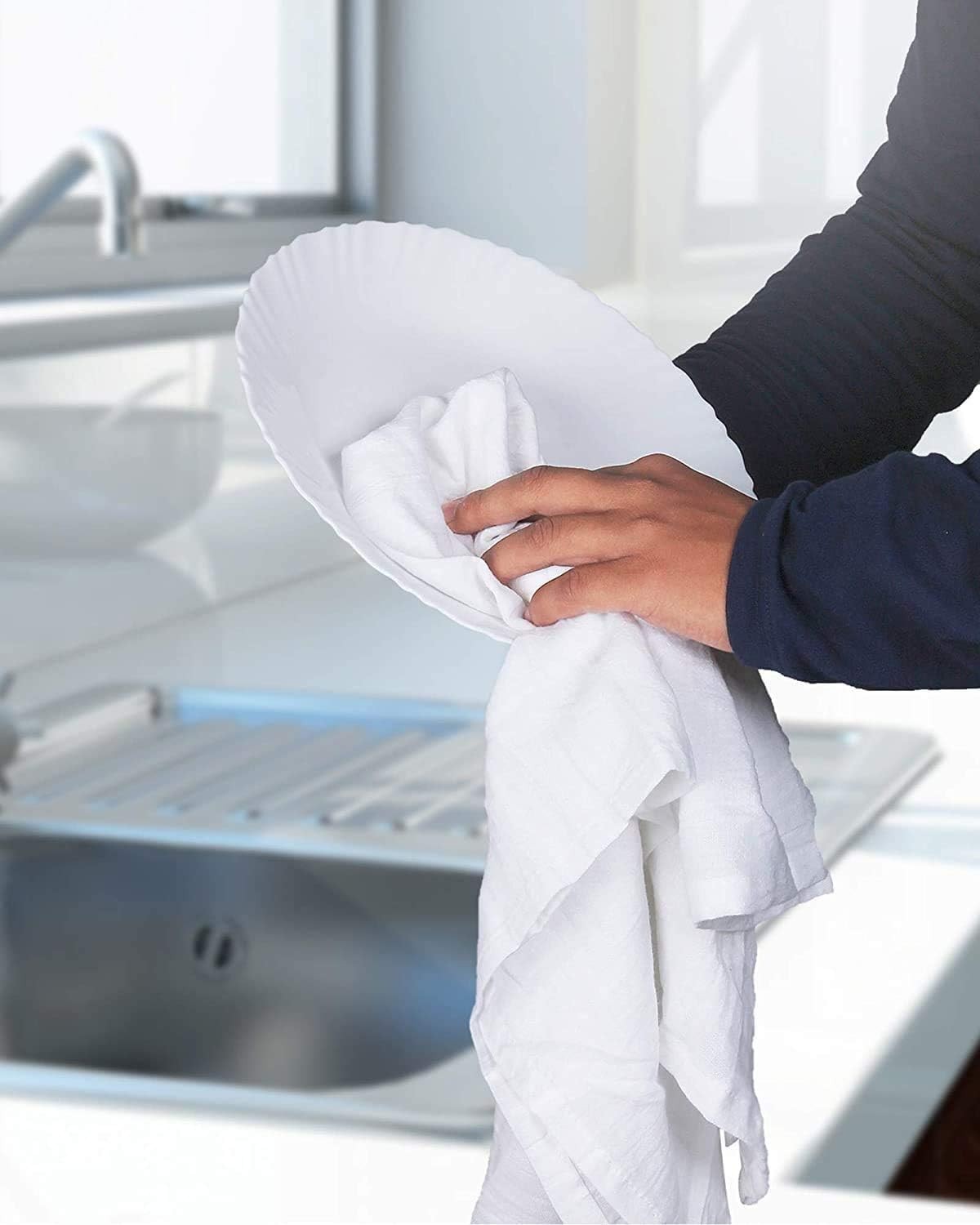Simpli-Magic Flour Sack Kitchen Towels 24″x24″ (12 Pack) – 100% Cotton,