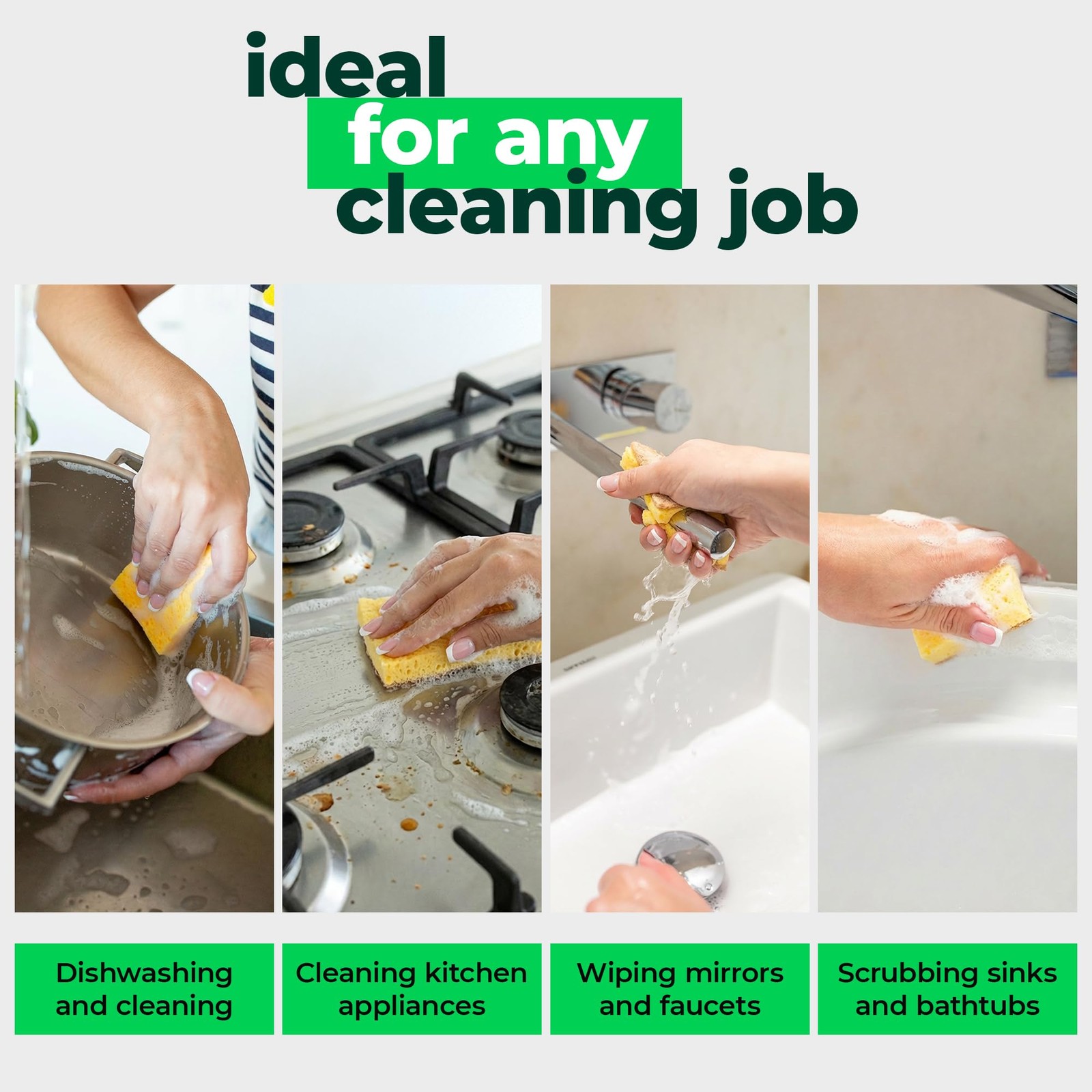 Biodegradable Kitchen Sponges – Natural Cellulose, Eco-Friendly, Compostable …