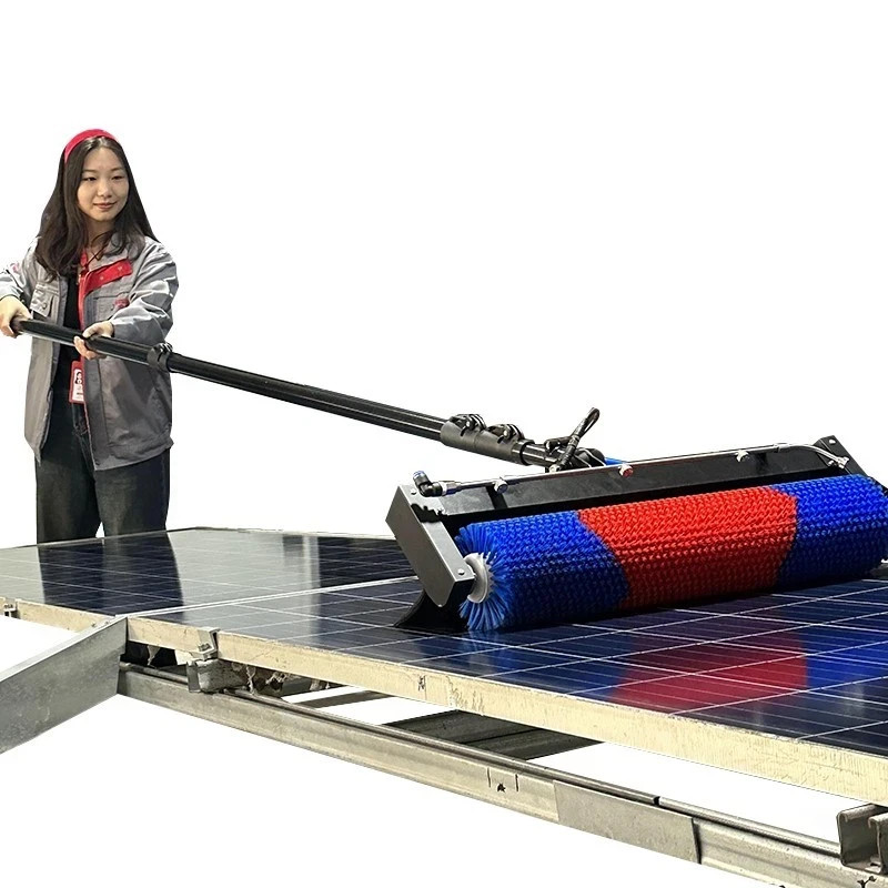 24ft Solar Panel Cleaning Brush – 400 RPM Water-Fed, AC/Battery Powered
