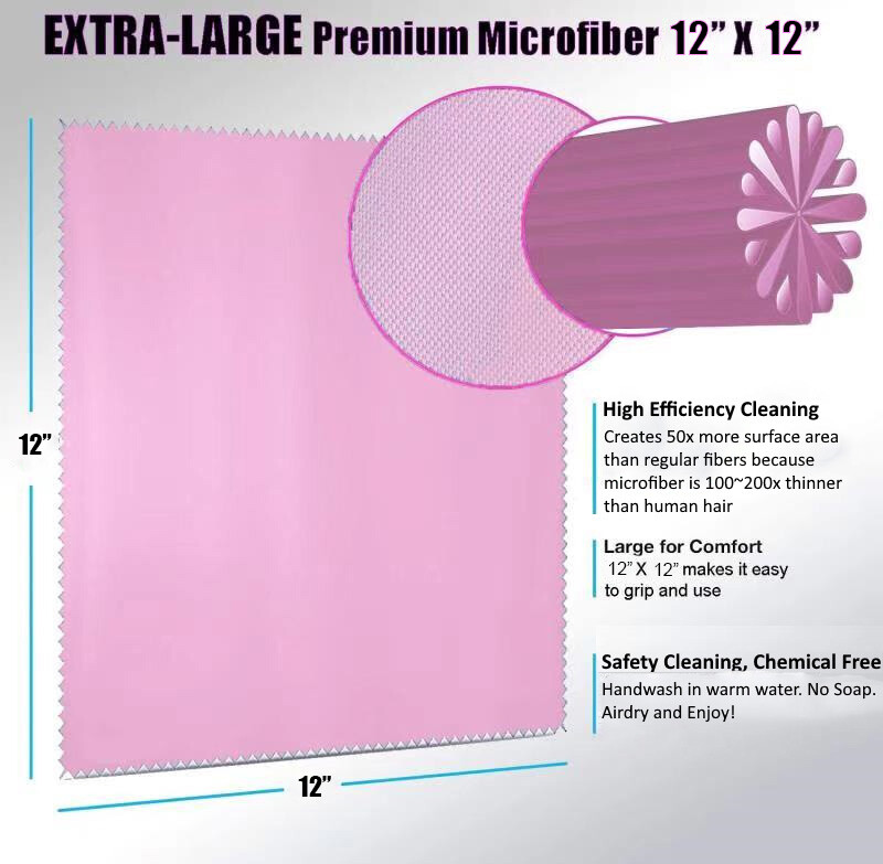 Oversized Microfiber Cleaning Cloth 30x30CM(12x12inch )for TV Screens Lens Phone