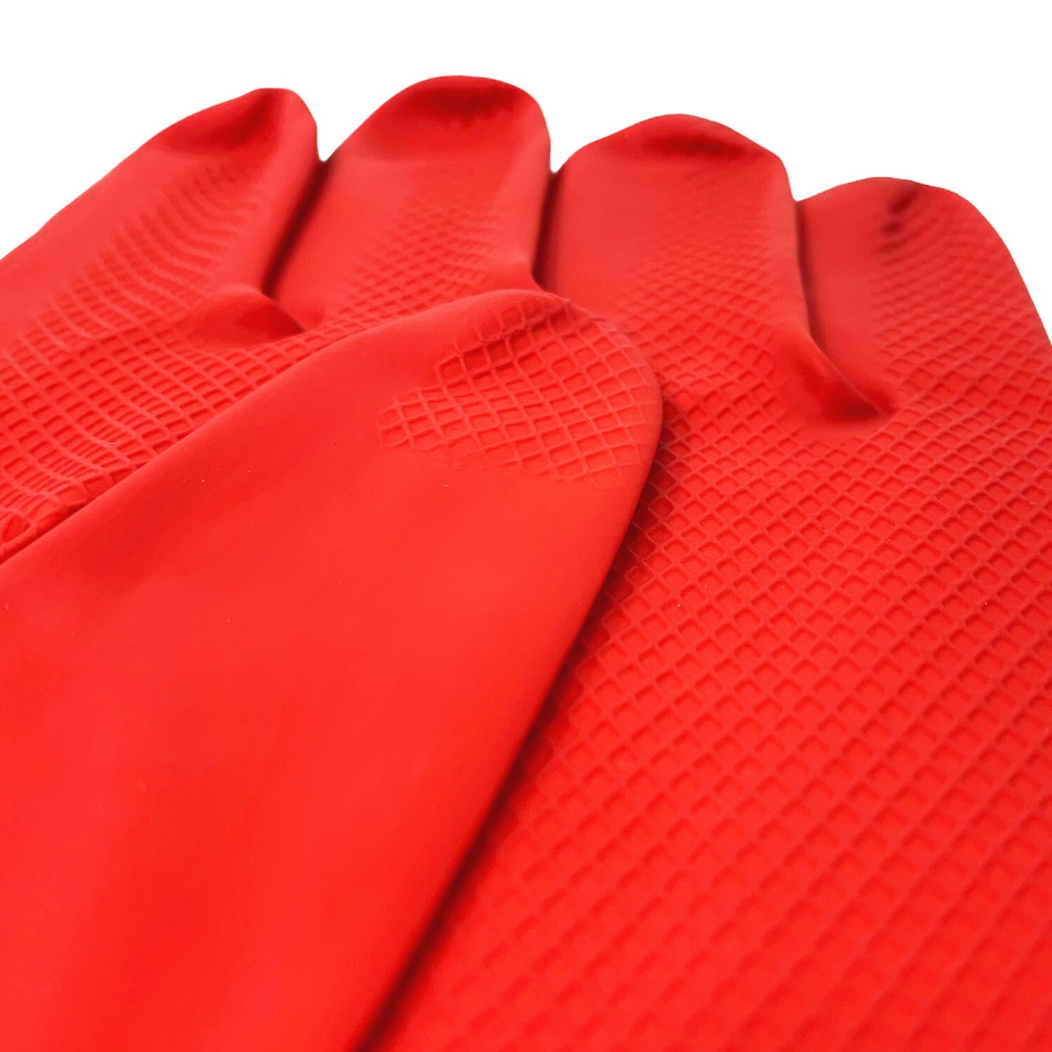 Large Rubber Cleaning Gloves Kitchen Dishwashing Waterproof With Textured Grip