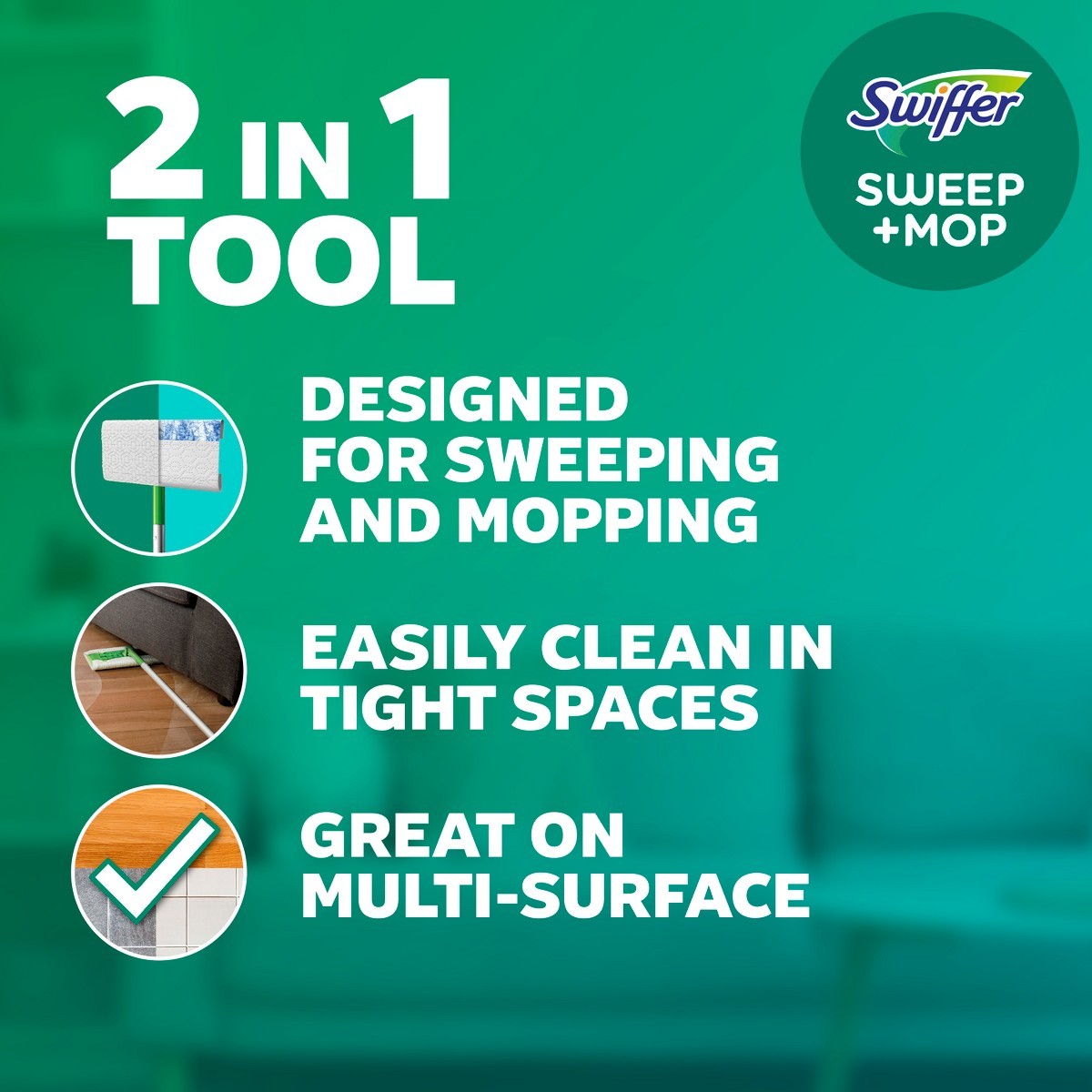 Sweep Mop Starter Kit -9ct: Multi-Surface Cleaning Tools, Plastic Material